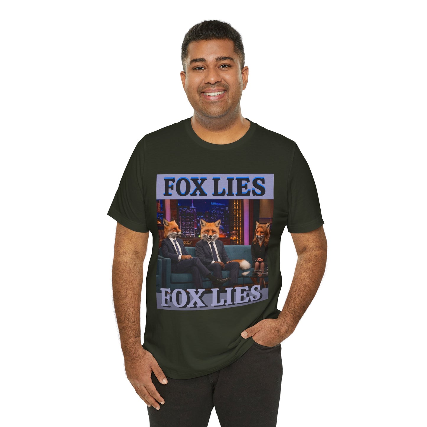 Humorous Fox Lies Tee - Unisex Jersey Short Sleeve T-Shirt - Protest Wear - Activist Tee - Schmartypants