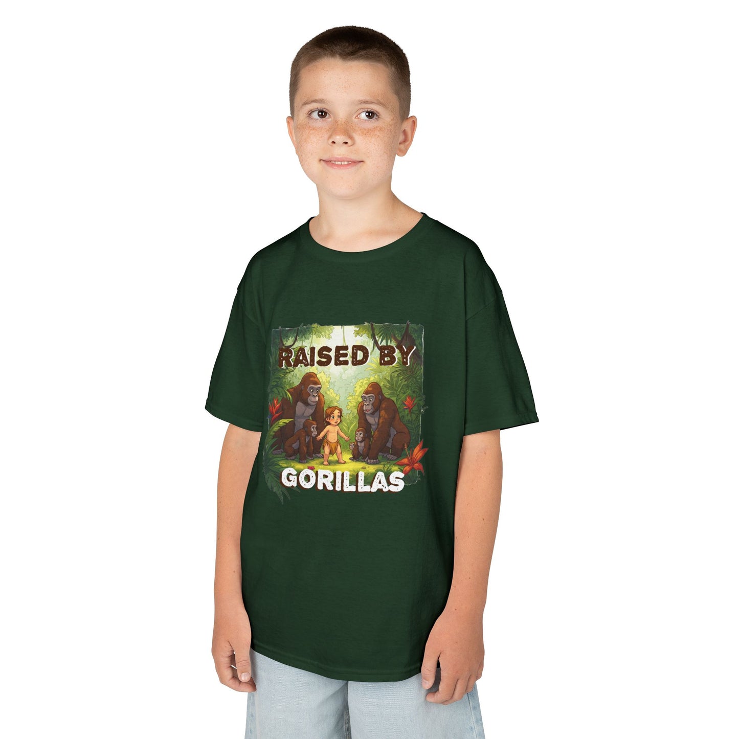 Funny Adorable 'Raised by Gorillas' Kids Tee - Schmartypants