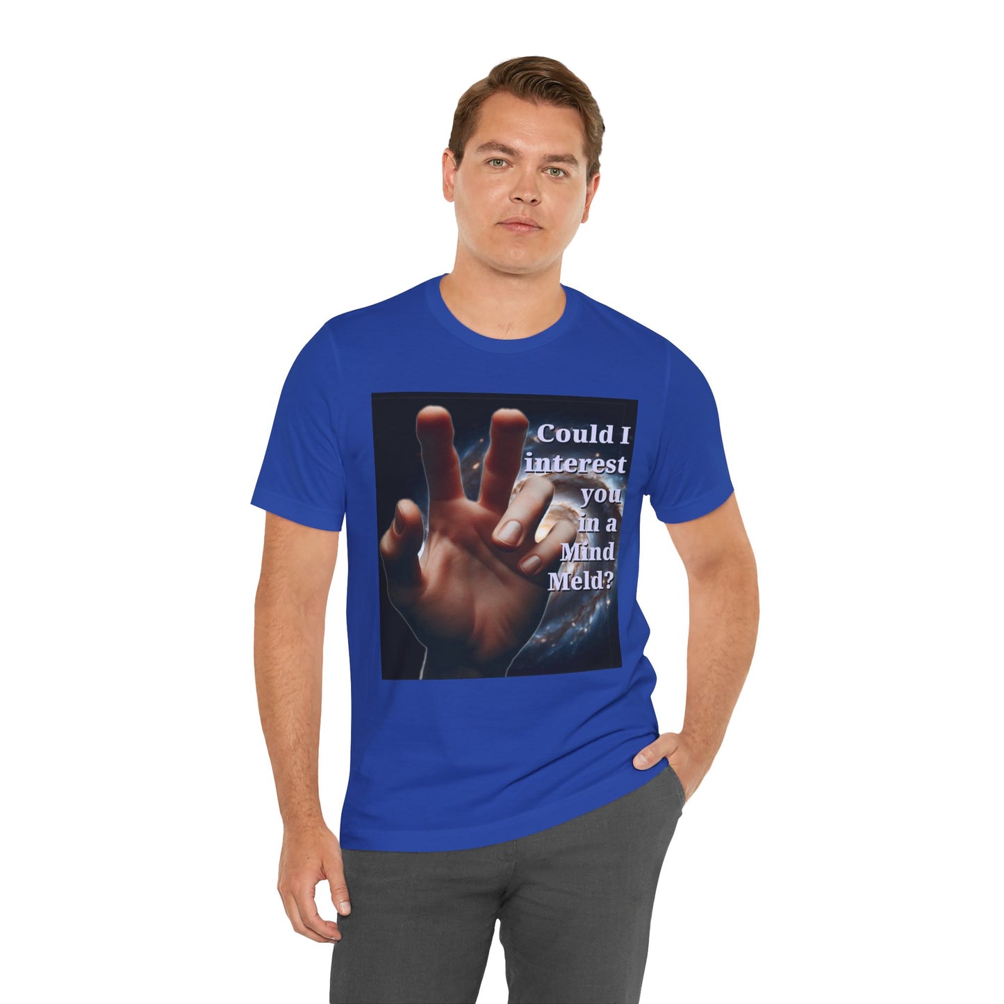 'Could I Interest You in a Mind Meld?' Graphic Tee - Hilarious Unisex Short Sleeve Shirt for Sci-Fi Lovers, Star Trek Fans, & Casual Wear - Schmartypants