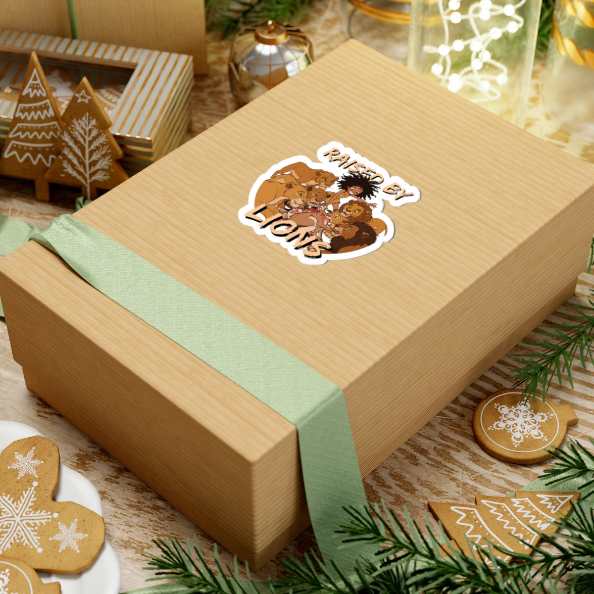 Raised by Lions Stickers - Funny Animal-Inspired Designs for Kids & Nature Lovers - Schmartypants
