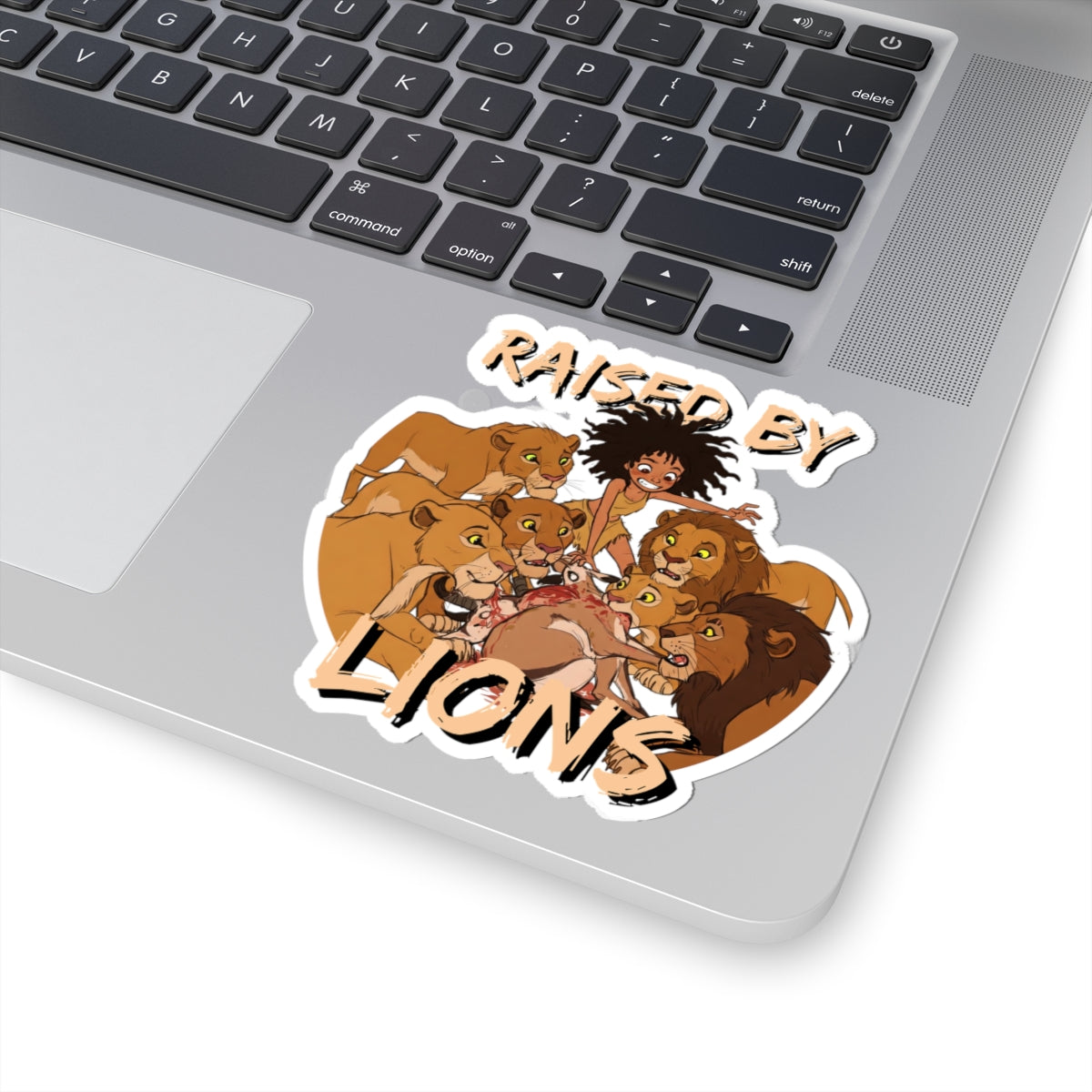 Raised by Lions Stickers - Funny Animal-Inspired Designs for Kids & Nature Lovers - Schmartypants