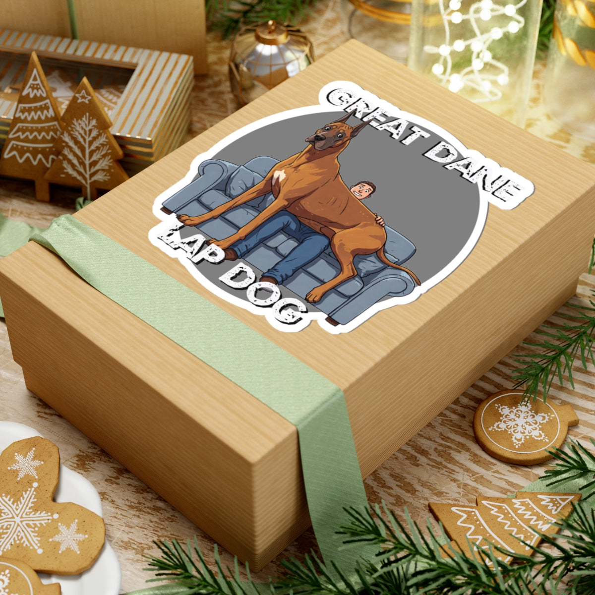 Hilarious 'Great Dane Lap Dog' Kiss-Cut Stickers | Fun Dog Lover Decals for Laptops and Water Bottles - Schmartypants