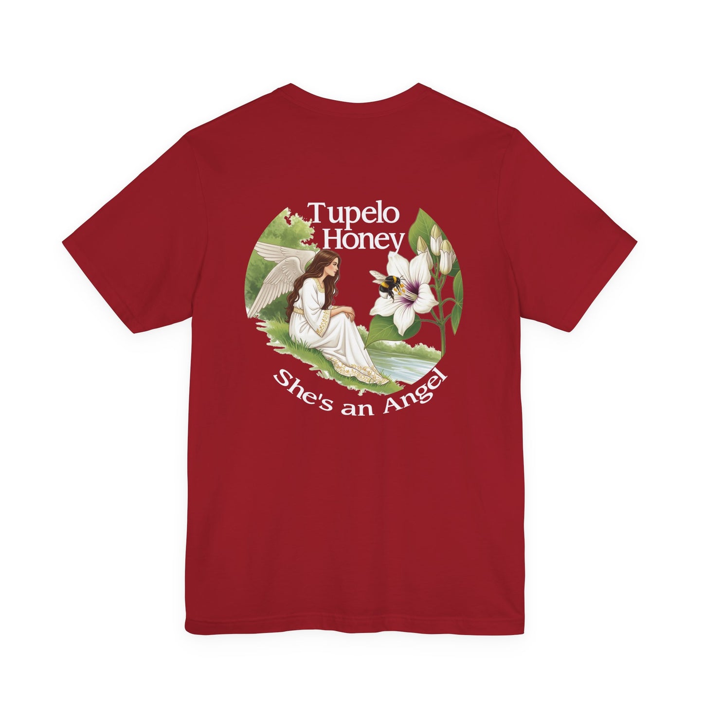 Elegant Tupelo Honey Unisex Tee, Angel Van Morrison Song Inspired Shirt, Concert-Goers Gift, Double-Sided Blossom Tee, Music Fans Present,