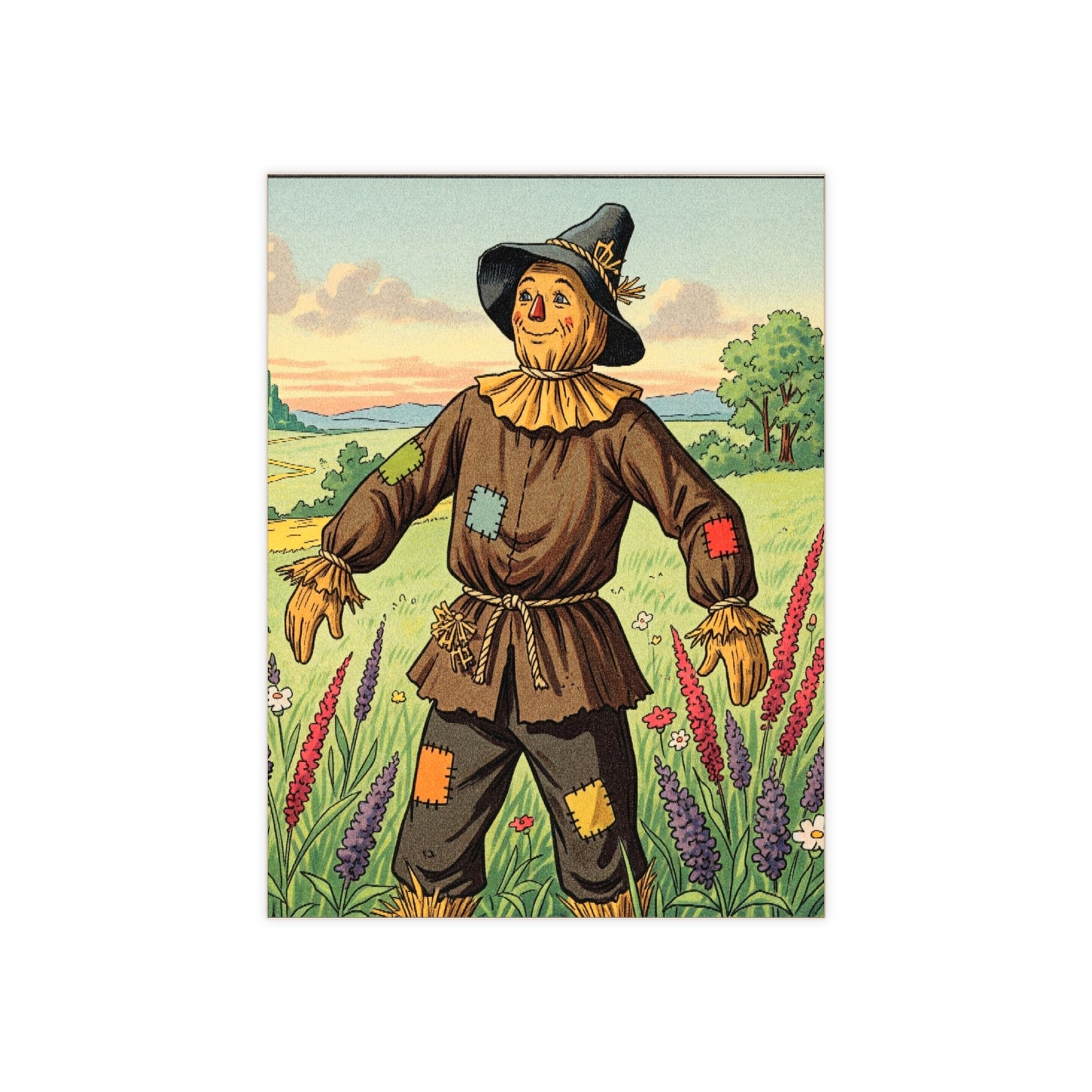 Ceramic Photo Tile - Wizard of Oz Scarecrow Illustrated Tile for Nursery or Baby Shower Gift, Personalizable Home Decor Accent, Vibrant