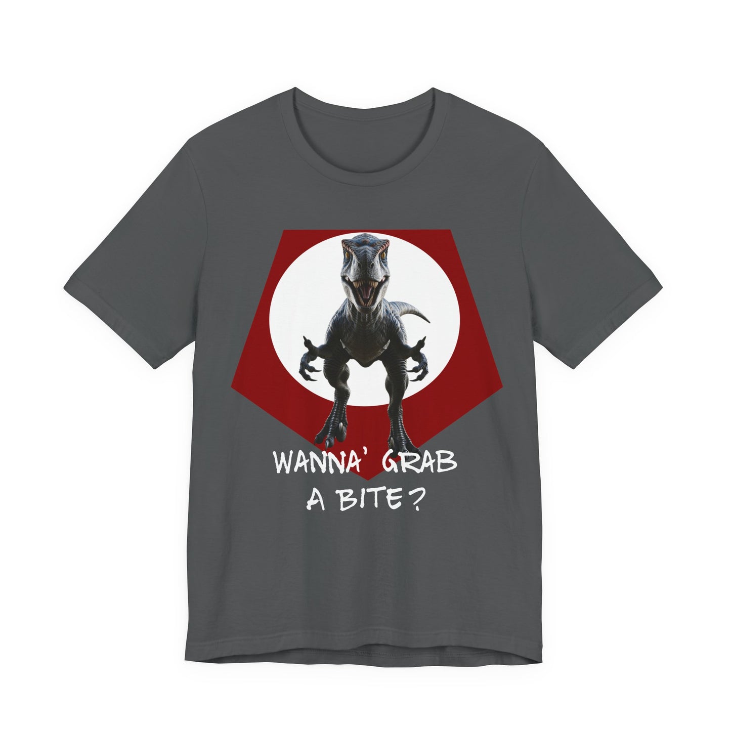 Funny Dinosaur Velociraptor 'Grab a Bite' Graphic Tee - Perfect for Casual Wear, Birthday Gifts, Jurassic Theme Parties, Chefs