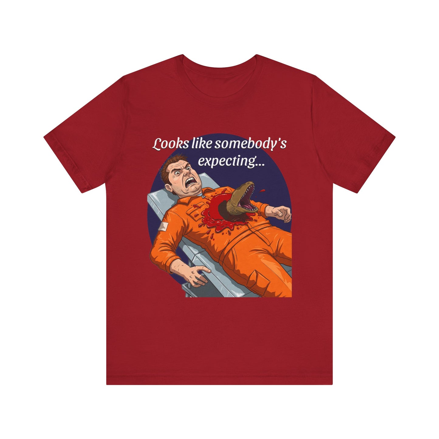 Maternity Tee for Sci-Fi Lovers, Funny Space Station Crew Member Giving Birth, Alien Movie Fan Shirt