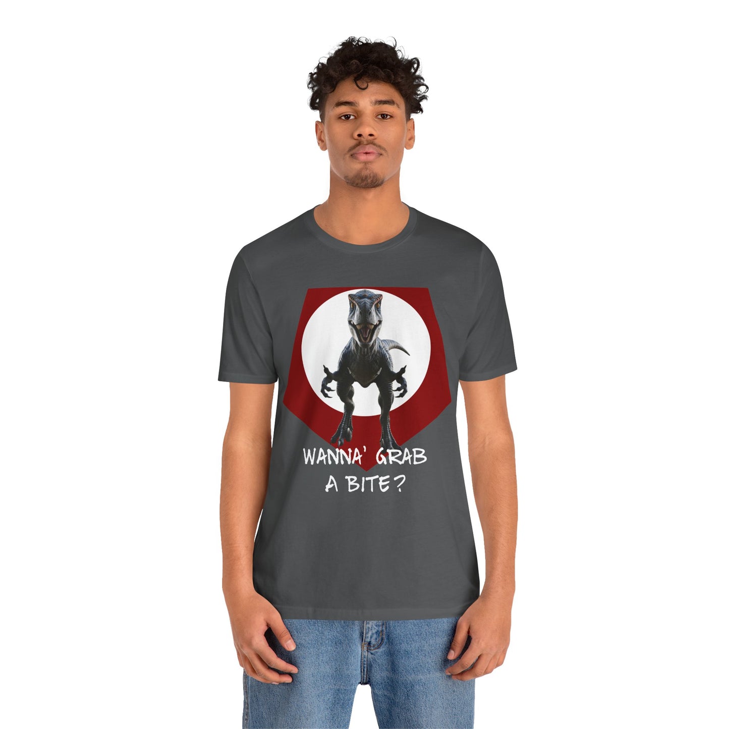 Funny Dinosaur Velociraptor 'Grab a Bite' Graphic Tee - Perfect for Casual Wear, Birthday Gifts, Jurassic Theme Parties, Chefs