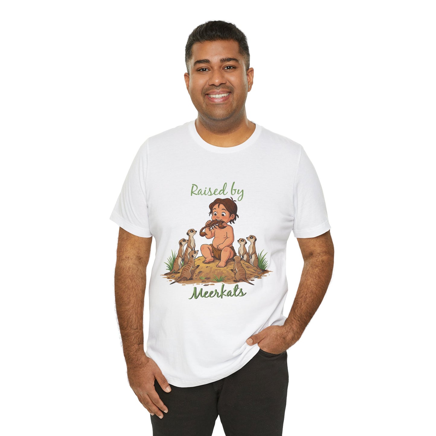 Funny 'Raised by Meerkats' Unisex Tee for Meerkat and Wildlife Lovers - Schmartypants