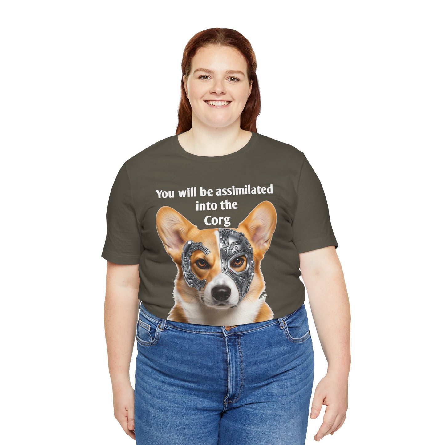 Star Trek Corgi Unisex Tee, Borg Implants, Resistance is Futile, Funny Gift for Corgi Lovers, Trekkies, Trekkie Conventions, Dog Park