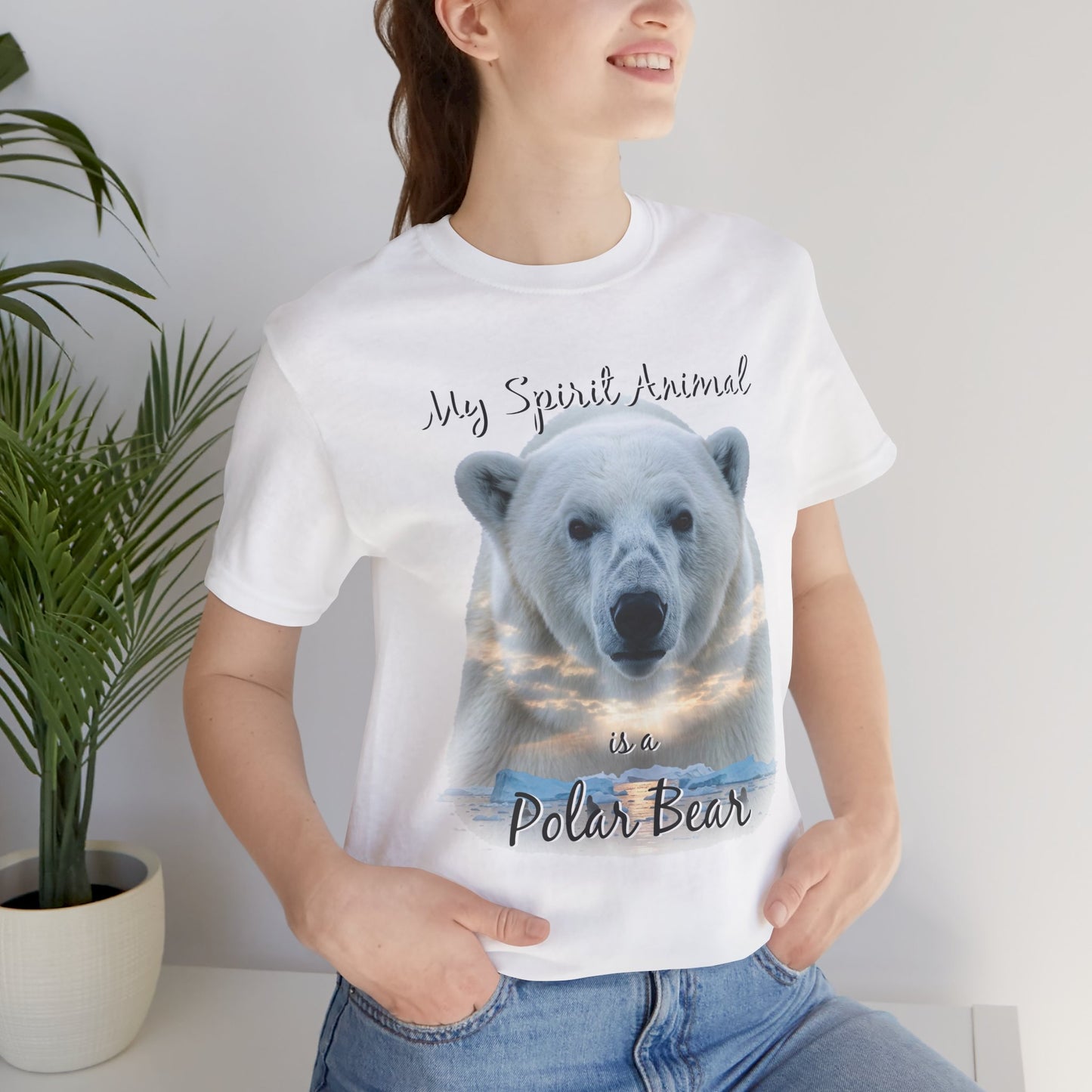 Polar Bear Tee, My Spirit Animal, Wildlife Lover Gift, Alaskan Traveler Shirt, Nature Enthusiast Top, Arctic Wildlife Apparel