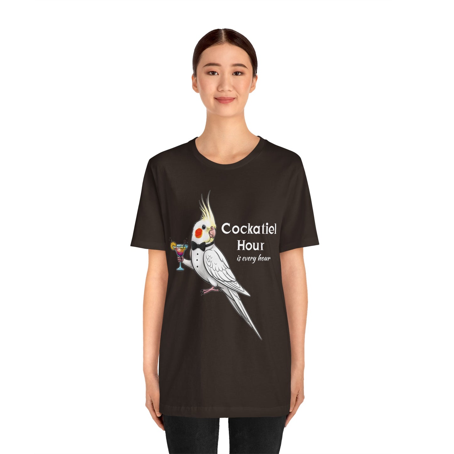 Cockatiel Hour Unisex Tee - Fun Bird Lover T-Shirt, Casual Wear, Gift for Bird Enthusiasts, Animal Lover Gift, Unique Graphic Tee