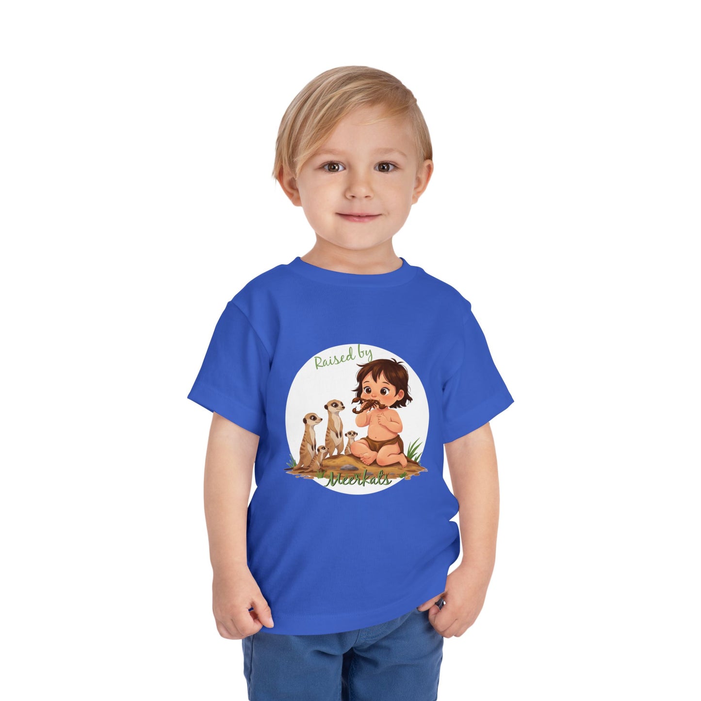 Cute, Funny Toddler Tee - "Raised by Meerkats" Design - Schmartypants