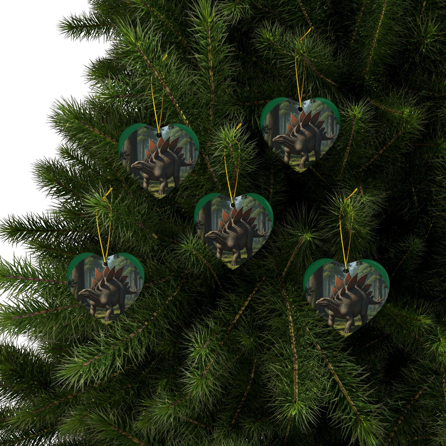 Stegasaurus Jurassic Era Dinosaur Ceramic Christmas Tree Ornaments, Keepsakes, Collectibles, Party Favors