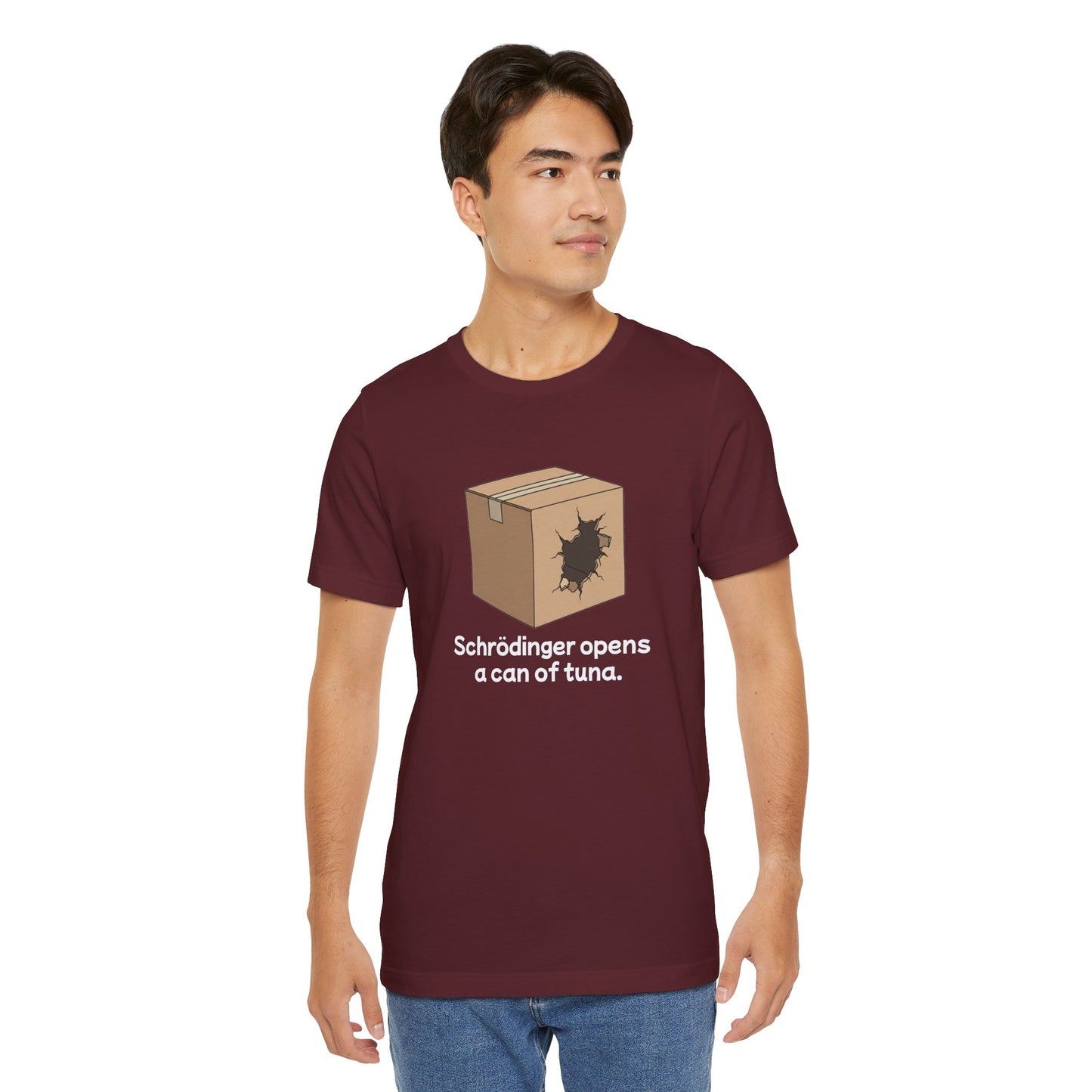 Funny Science Tee: Schrödinger's Cat Hears a Can Opener, Gift for Nerds, Science Lovers, Casual Wear, Unisex T-Shirt, Humor Apparel