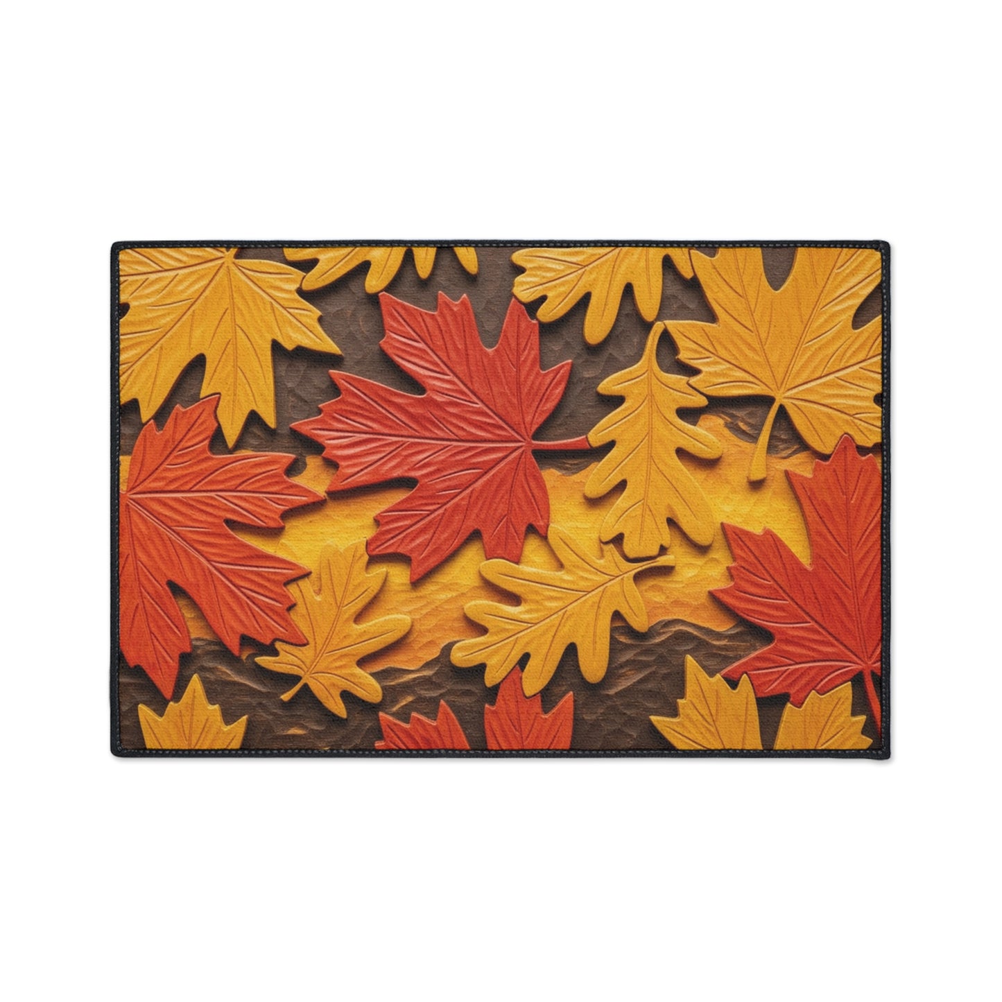 Autumn Leaves Heavy Duty Floor Mat, Seasonal Home Decor, Entryway Rug, Fall Decoration, Perfect for Thanksgiving or Halloween