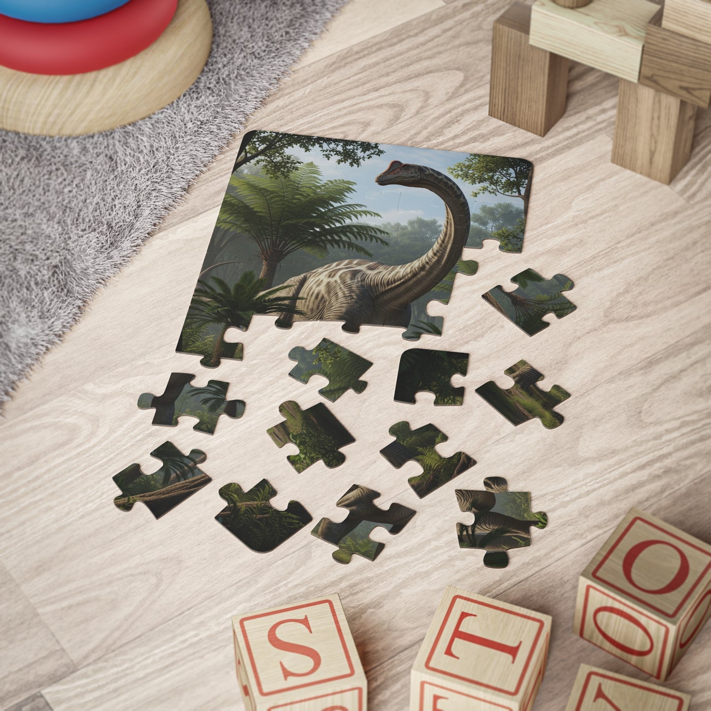Apatosaurus Dinosaur Puzzle, Kids' Educational Fun, 30-Piece Puzzle, Learning Activity, Gifts for Kids, Dino Themed Puzzle, Jurassic Toy