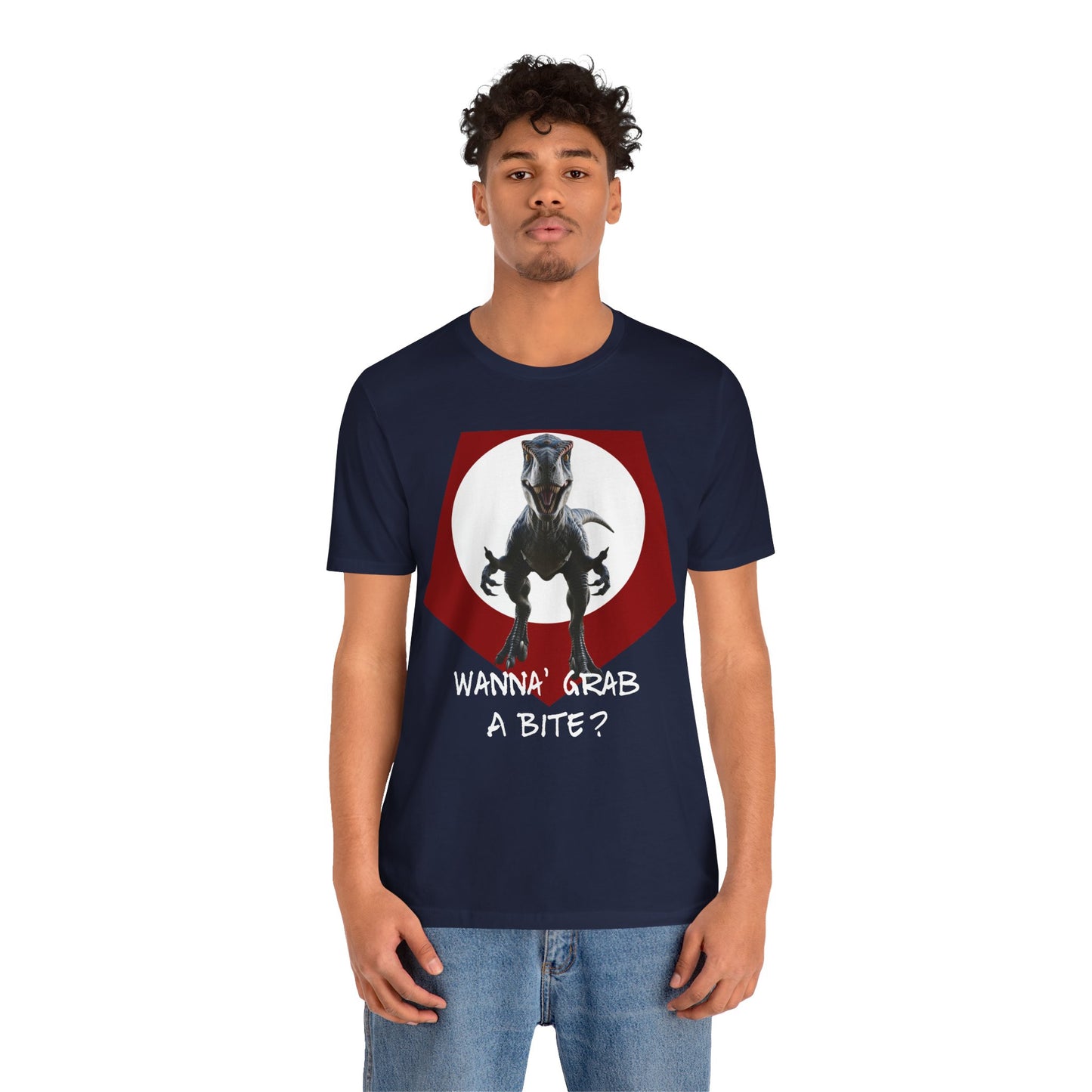 Funny Dinosaur Velociraptor 'Grab a Bite' Graphic Tee - Perfect for Casual Wear, Birthday Gifts, Jurassic Theme Parties, Chefs