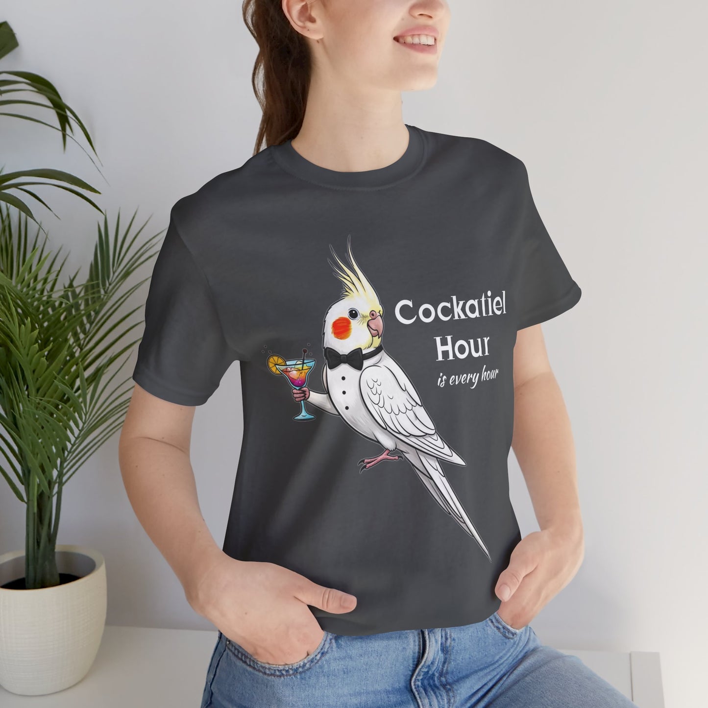 Cockatiel Hour Unisex Tee - Fun Bird Lover T-Shirt, Casual Wear, Gift for Bird Enthusiasts, Animal Lover Gift, Unique Graphic Tee