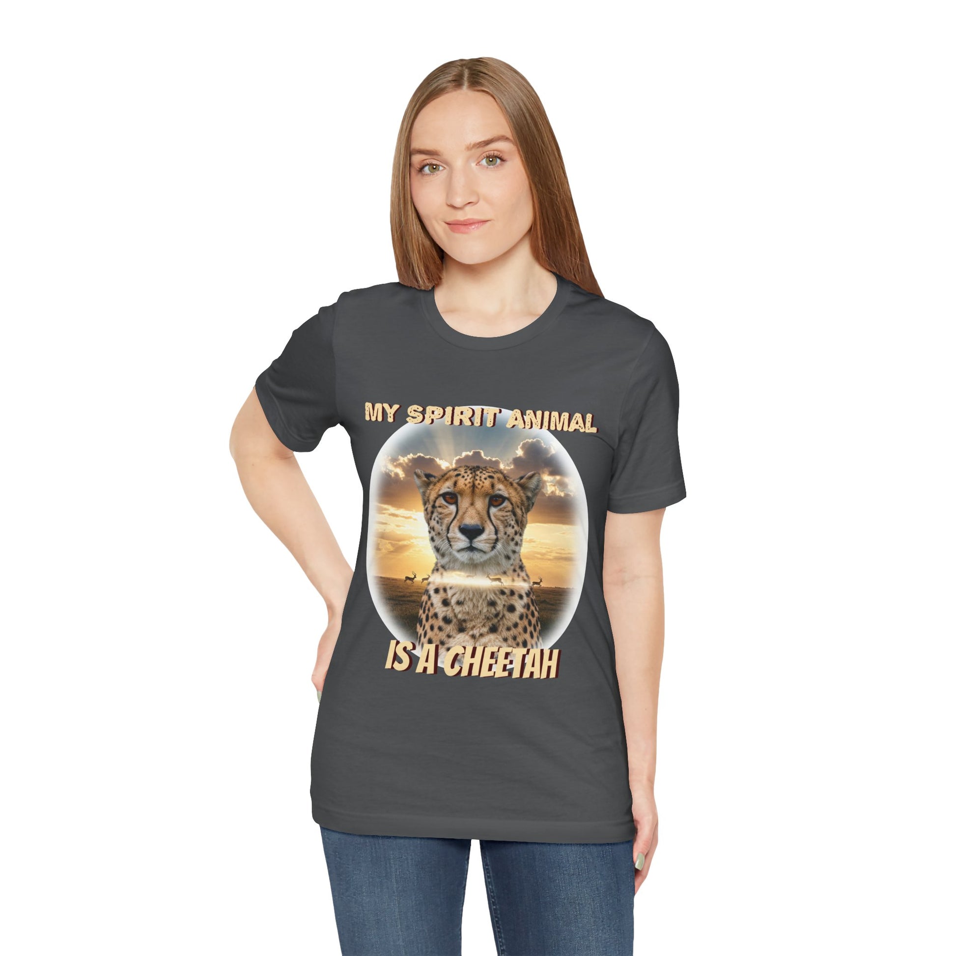 Unisex Jersey Tee - My Spirit Animal is a Cheetah - Beautiful Cheetah Natura Lover Statement - Schmartypants