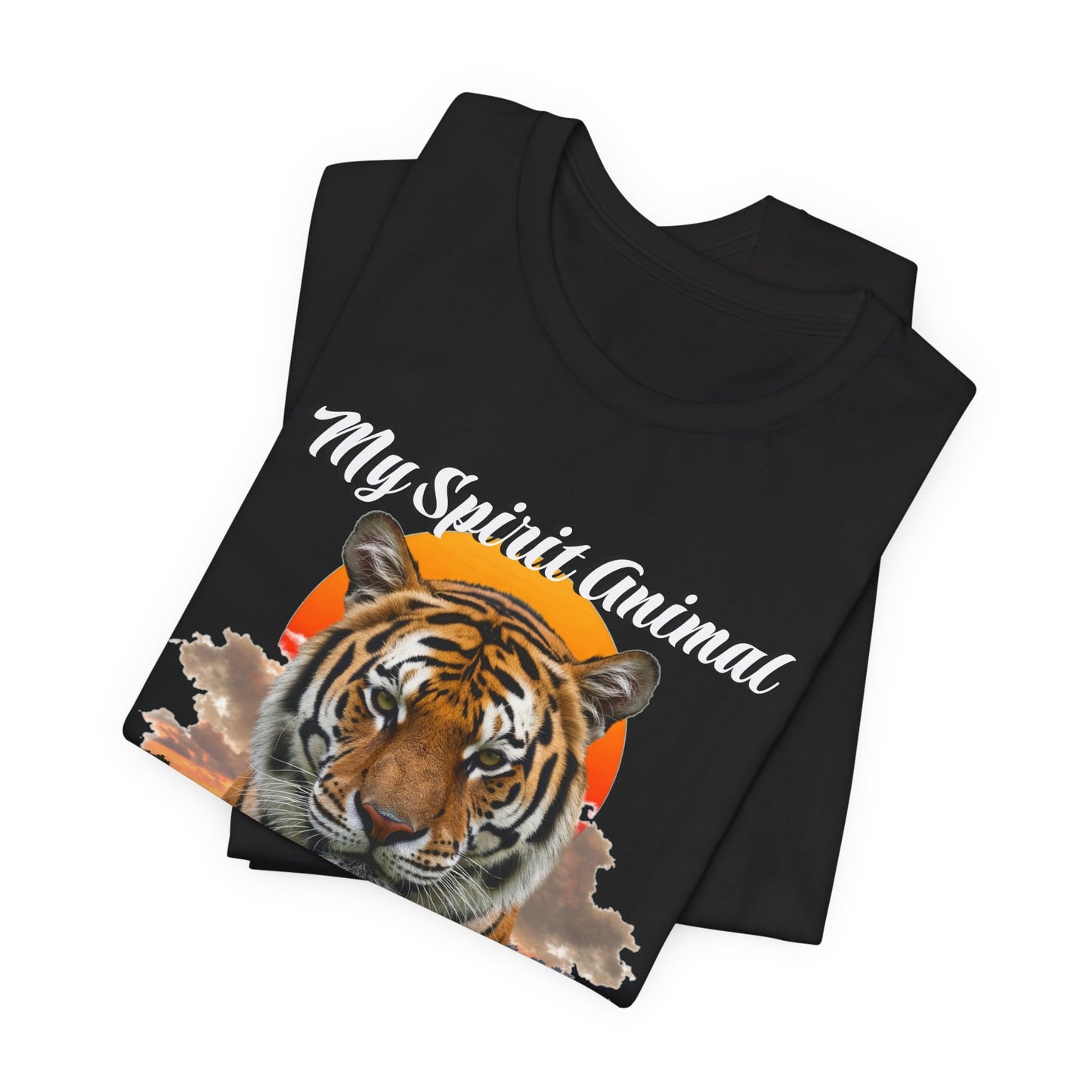 My Spirit Animal is a Tiger Tee - Unisex Jersey Short Sleeve T-Shirt, Inspirational Fierce Nature Apparel for Tiger Lovers, Casual Wear, Zoo