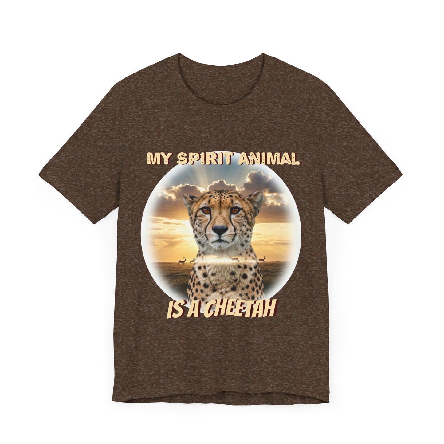 Unisex Jersey Tee - My Spirit Animal is a Cheetah - Beautiful Cheetah Nature Lover Statement - Schmartypants