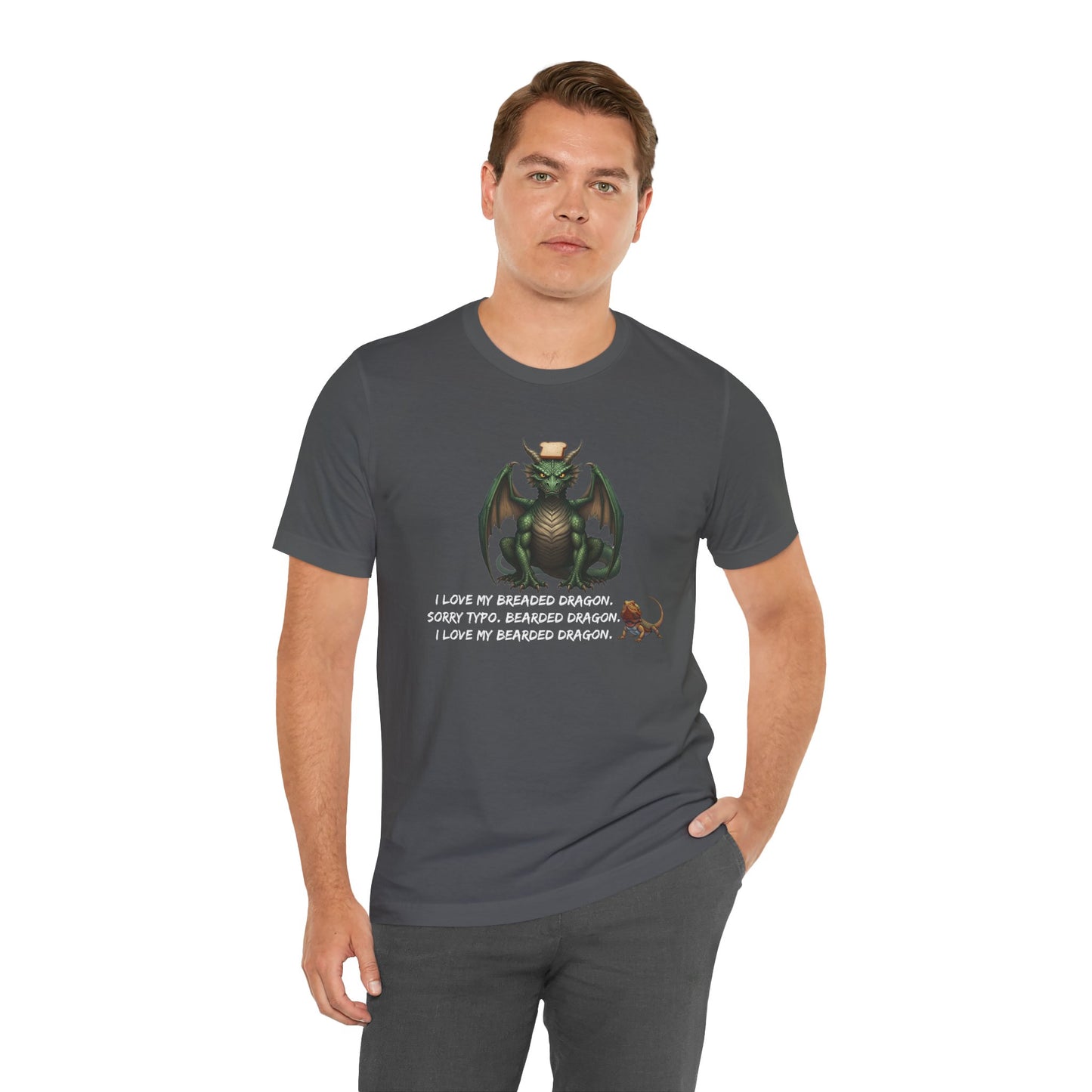 Funny Bearded Dragon Typo Unisex Tee, I Love Breaded Dragons Sorry Typo, Bearded Dragon Shirt, Pet Owner Gift, Reptile Lover Shirt, Dragon