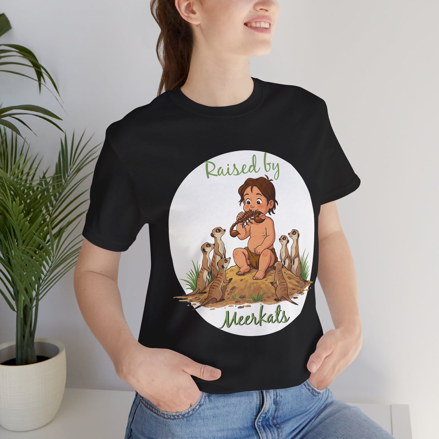 Funny 'Raised by Meerkats' Unisex Tee for Meerkat and Wildlife Lovers - Schmartypants