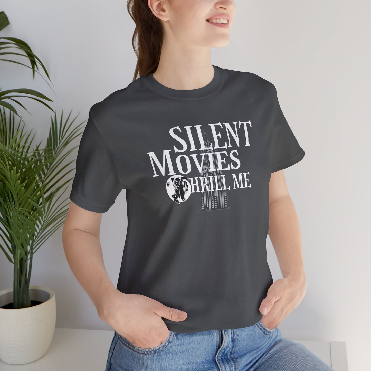 Silent Movies Thrill Me Tee, Unisex T-Shirt, Vintage Film Lover Shirt, Movie Buff Gift, Retro Cinema Apparel