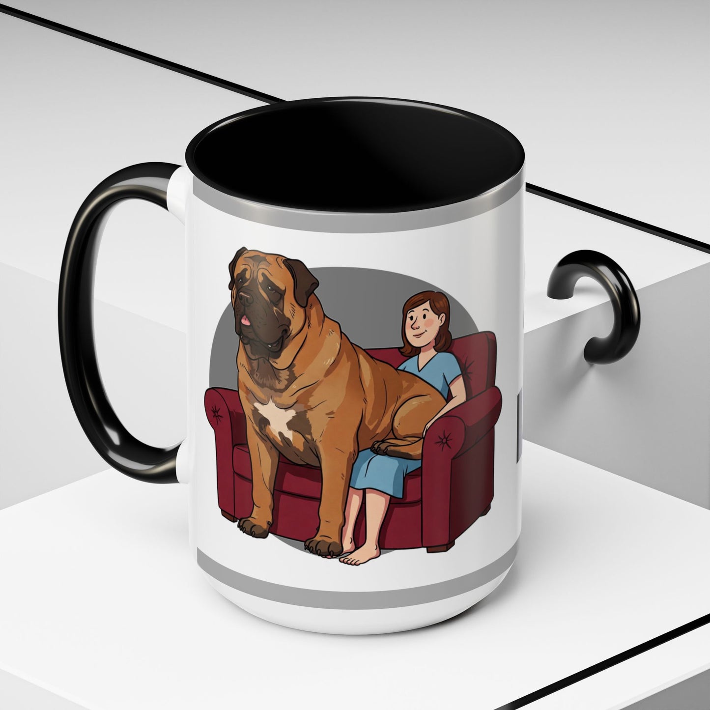 Mastiff Lap Dog Accent Coffee Mug - Perfect Funny Gift for Dog Lovers, Mastiff Breeders - Schmartypants