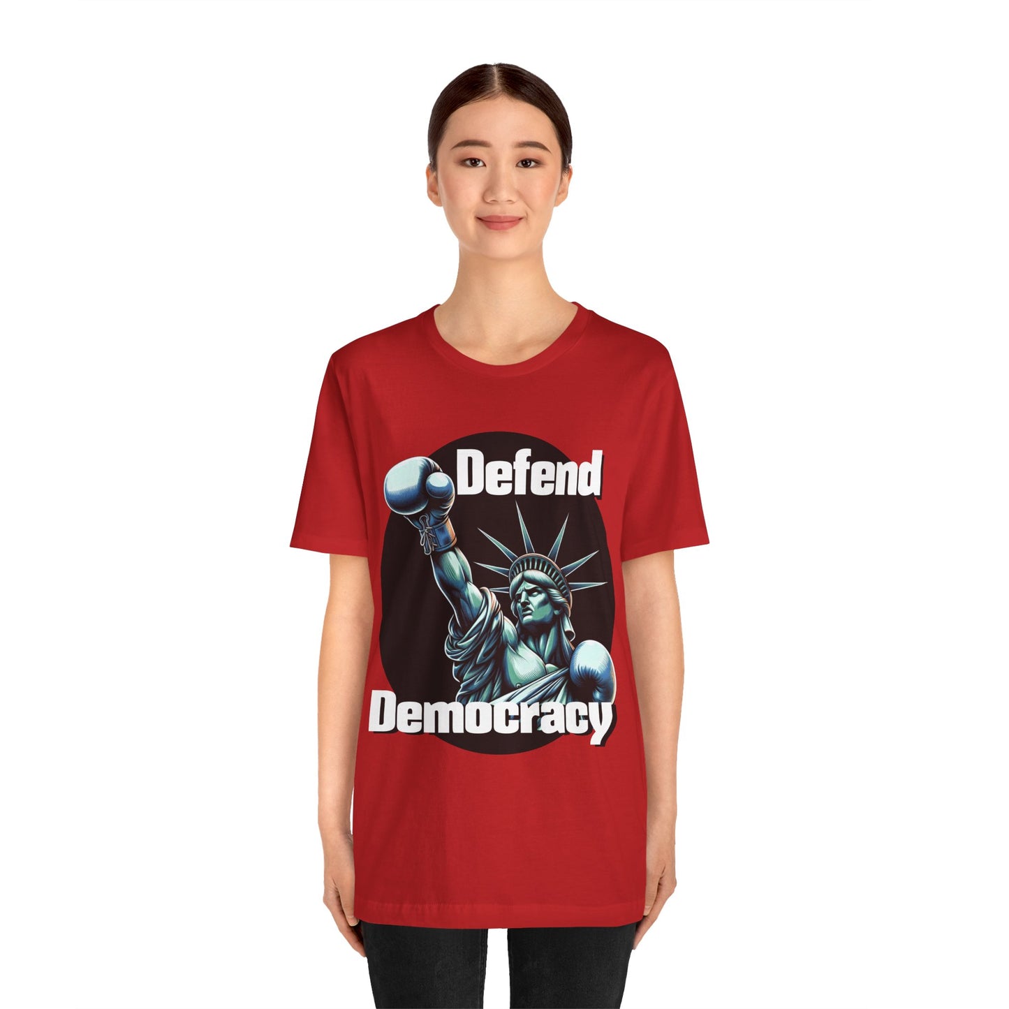 Defend Democracy Tee - Unisex Jersey Short Sleeve Shirt - Protest Wear - Activist Tee - Schmartypants
