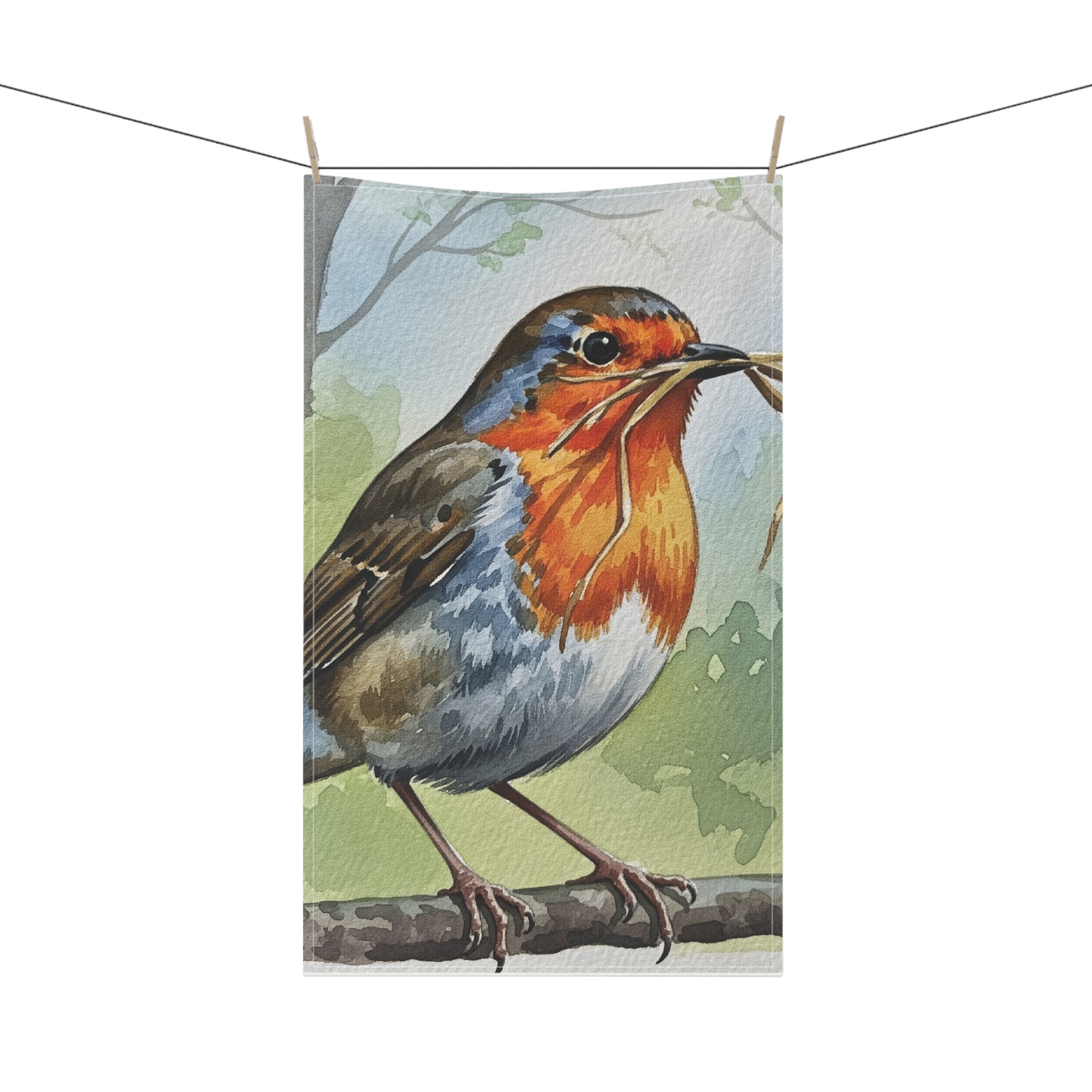 Charming Robin Design Tea Towels, Elegant Kitchen Decor, Gift for Bird Lovers, Nature Lover's Home, Rustic Kitchen Accessories