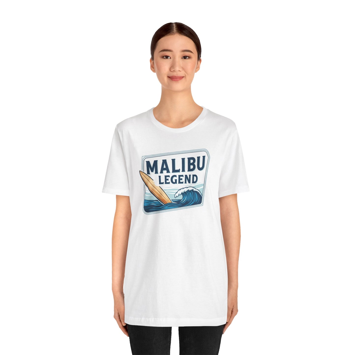 Malibu Legend Surf Tee | Unisex Jersey Short Sleeve Shirt, Beachwear, Summer Vibes, Surfing Gift, California Style, Malibu Souvenir Tee