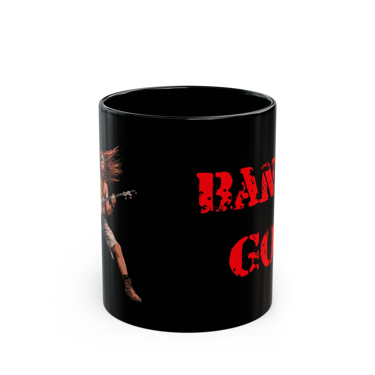 Rock & Roll Banjo God Mug - Black 11oz & 15oz Coffee Cups - Funny Banjo Player - Schmartypants