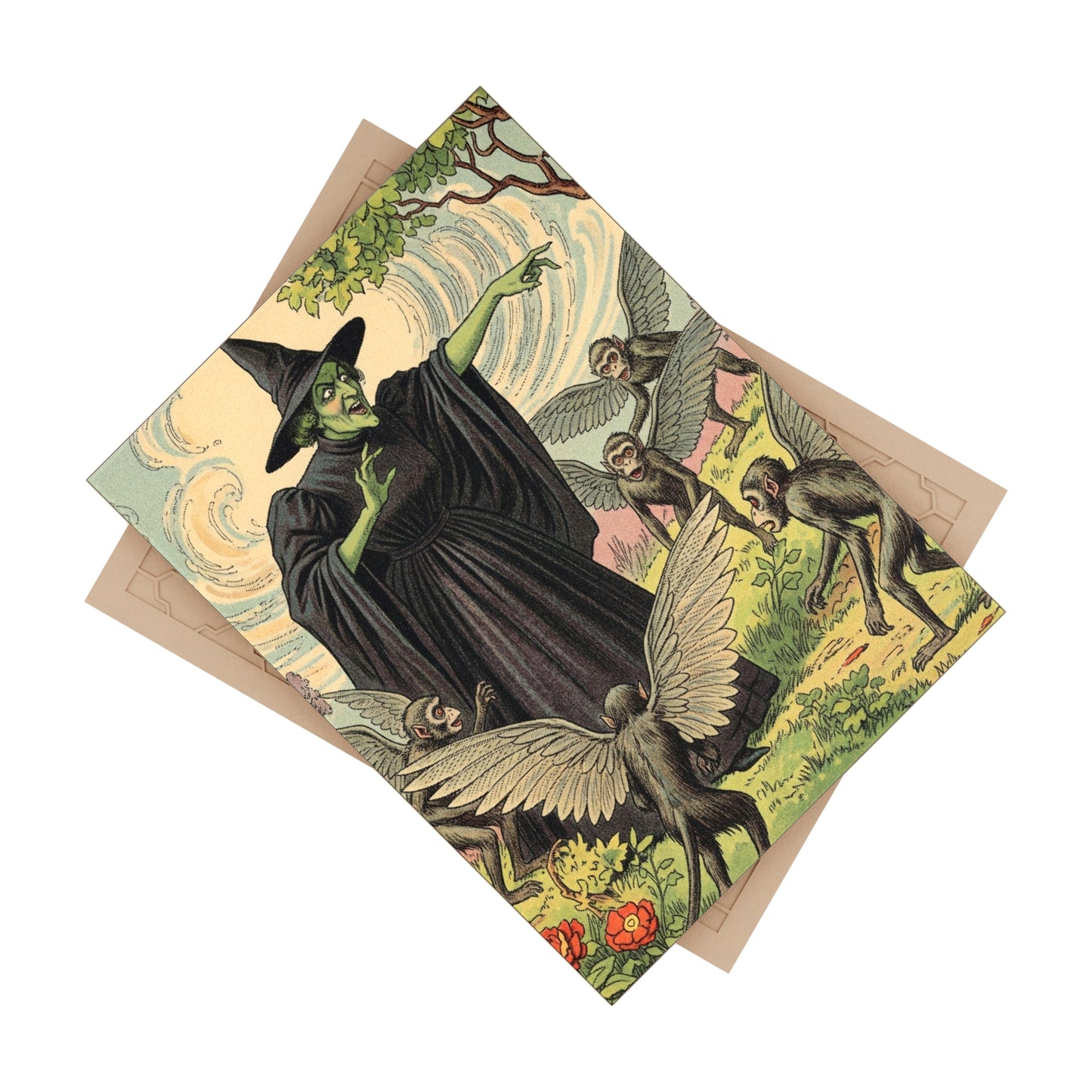 Ceramic Photo Tile - Wizard of Oz Wicked Witch and Winged Monkeys Illustration, Nursery Decor, Baby Shower Gift, Personalized Home Accent,