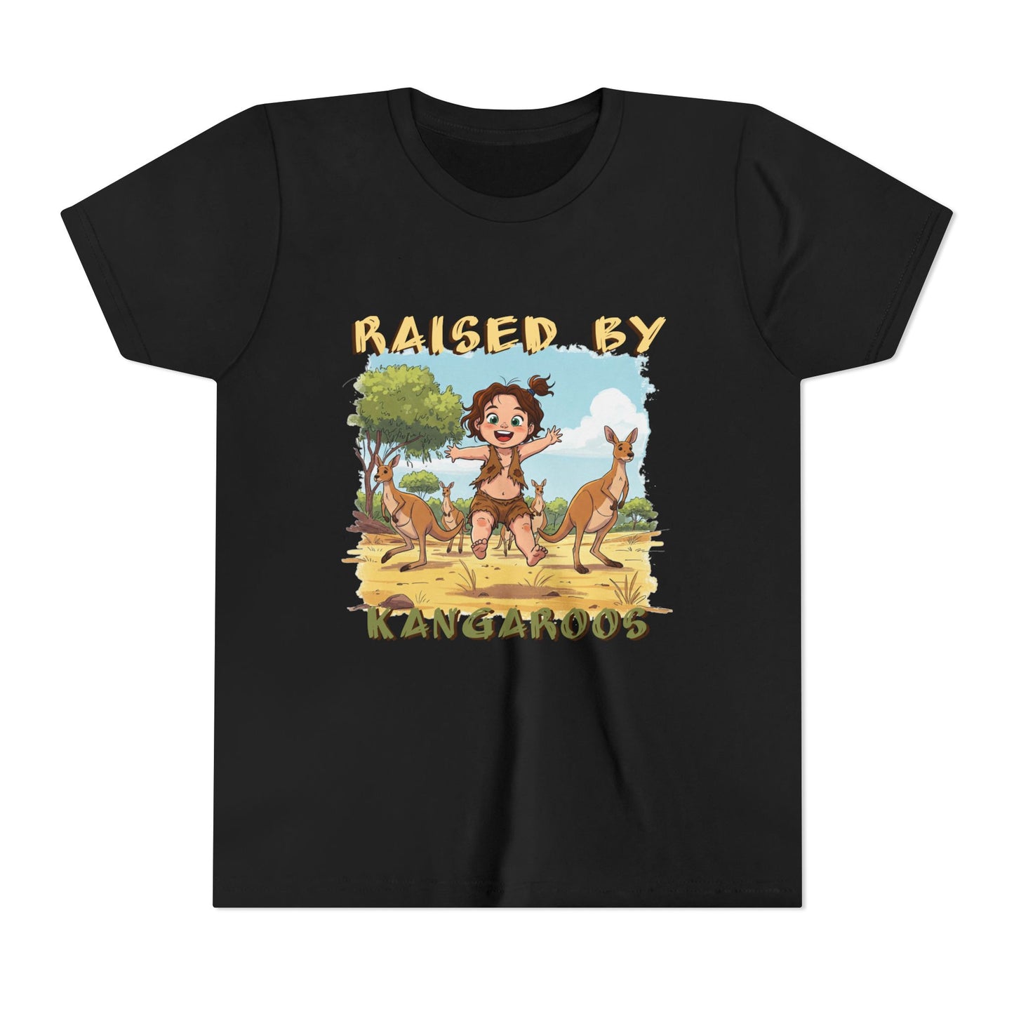 Kids 'Raised by Kangaroos' Tee - Fun and Playful Short Sleeve Shirt - Schmartypants