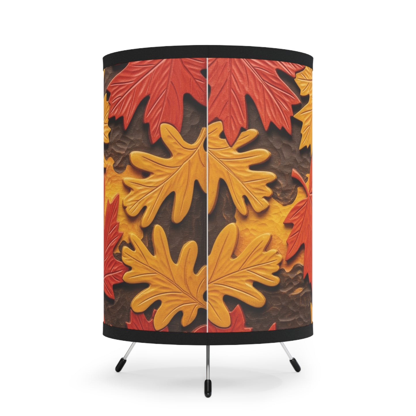 Fall Leaf Tripod Lamp, Cozy Home Decor, Autumn Lighting, Nature-Inspired Shade, Ideal Gift for Fall Enthusiasts