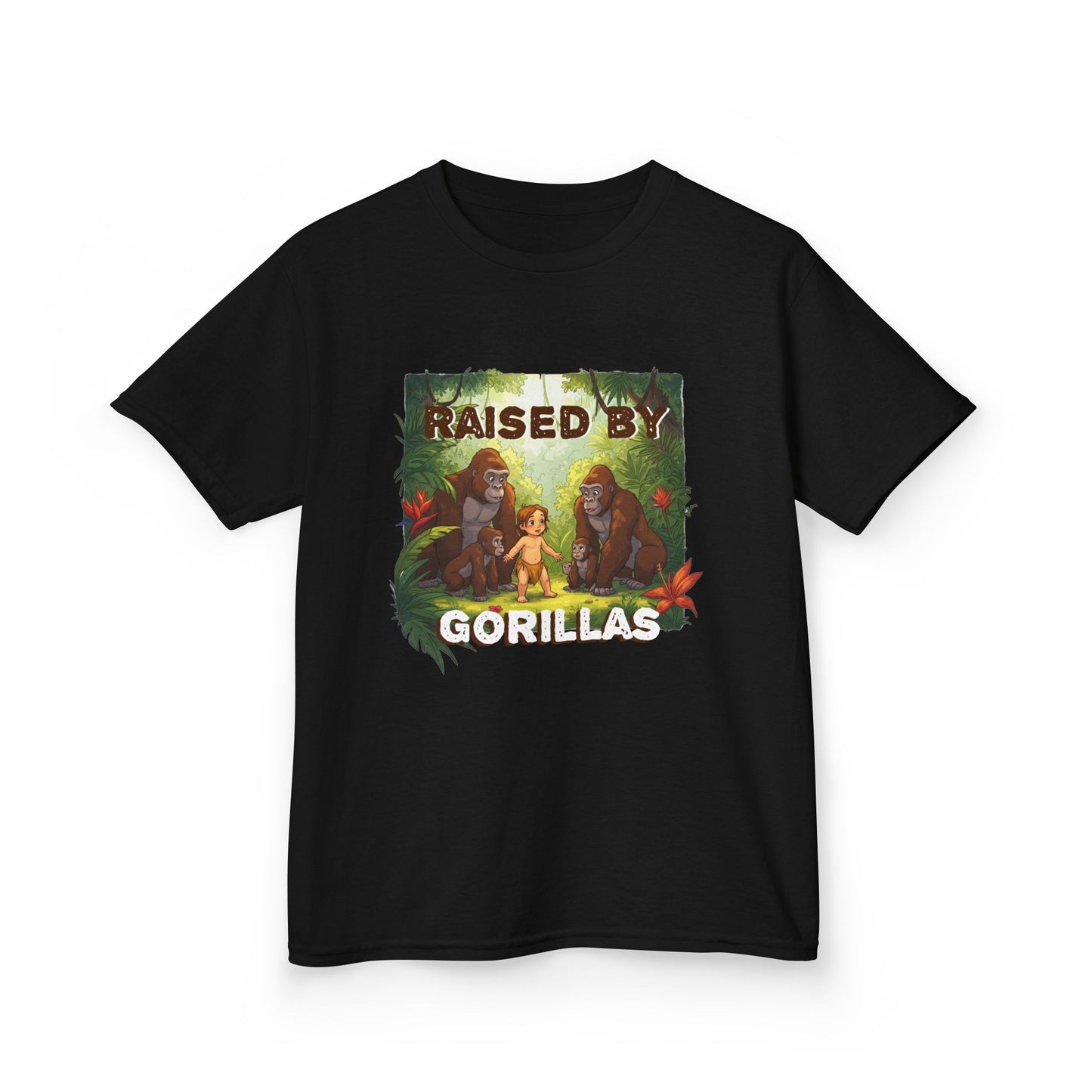 Funny Adorable 'Raised by Gorillas' Kids Tee - Schmartypants