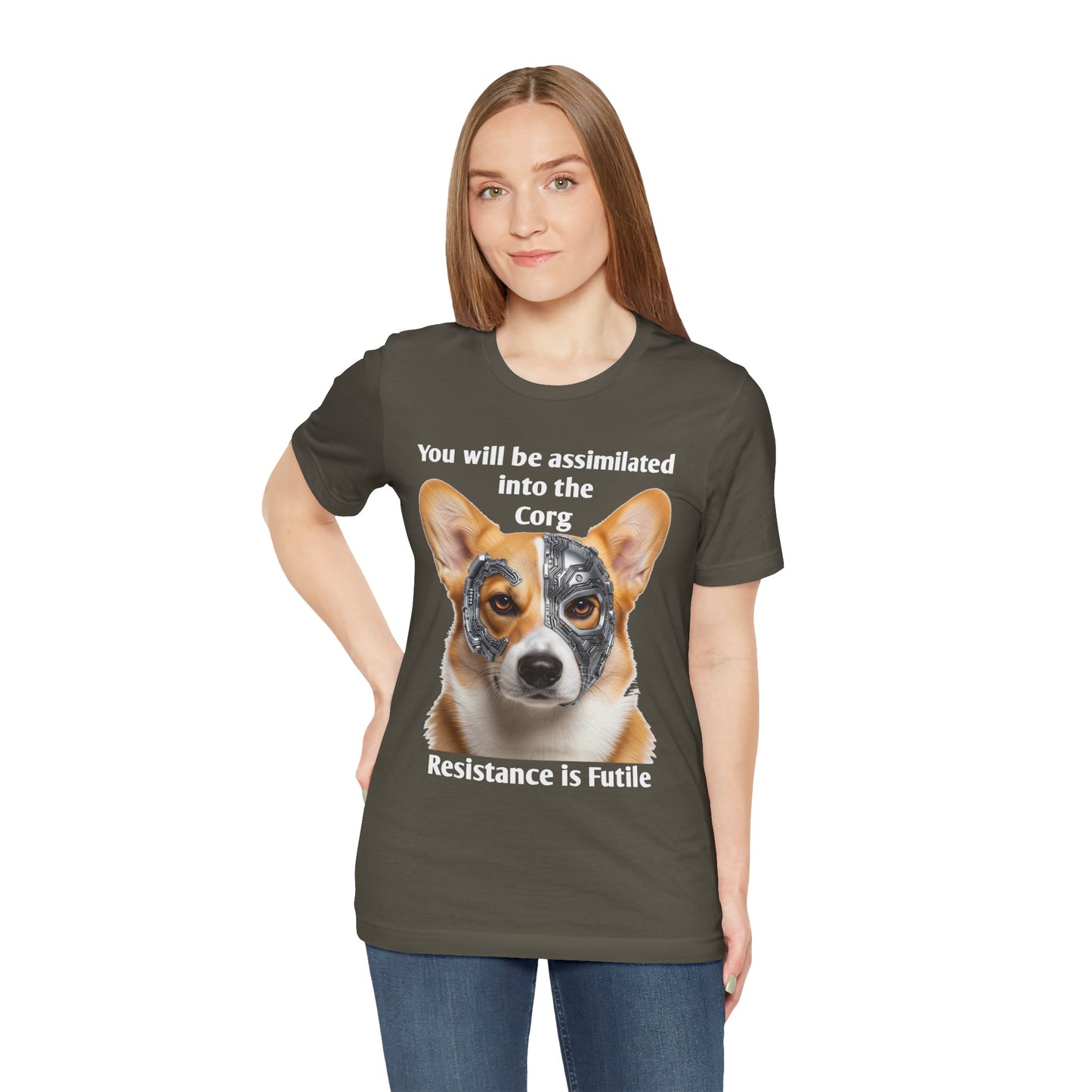 Star Trek Corgi Unisex Tee, Borg Implants, Resistance is Futile, Funny Gift for Corgi Lovers, Trekkies, Trekkie Conventions, Dog Park
