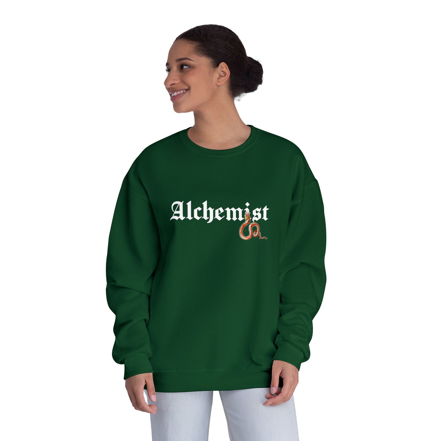 Mystical Alchemist Dragon Sweatshirt, Cozy Gift, Fantasy Lover Apparel, Unisex Sweatshirt, Dragon Design, Magical Outfit