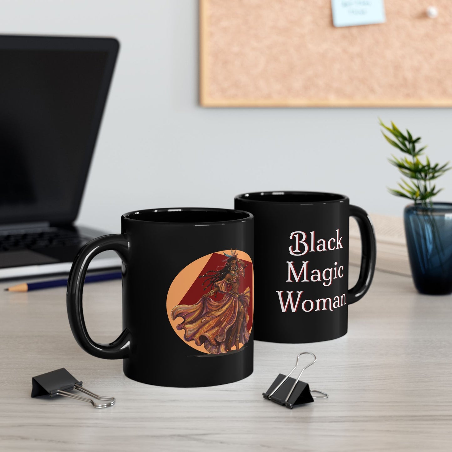 'Black Magic Woman' Mug | Enchanting Coffee Cup for Classic Rock Fans, Santana, early Fleetwood Mac, 11oz or 15oz - Schmartypants