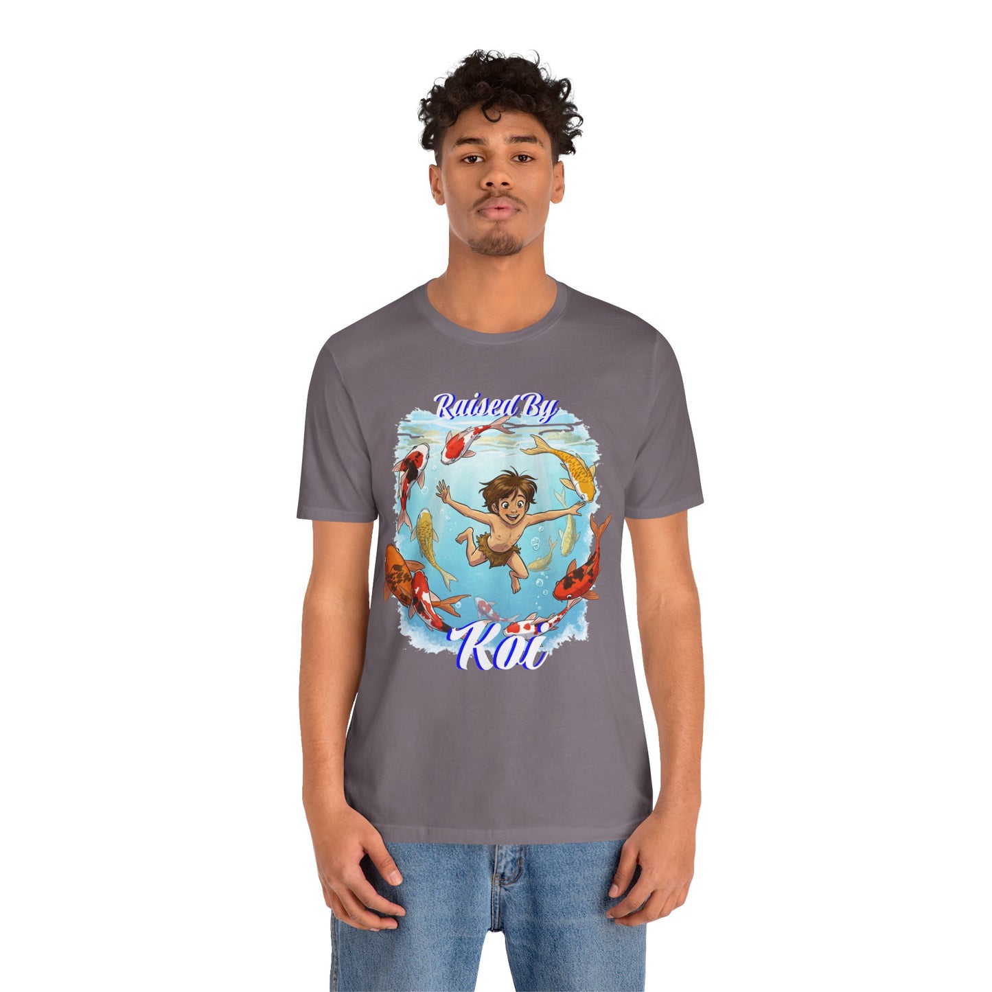 'Raised By Koi; Unisex Jersey Tee - Funny Graphic Tee for Aquatic Lovers, Cute Gift for Birthdays, Casual Wear, Summer Fashion, Relaxed Style - Schmartypants