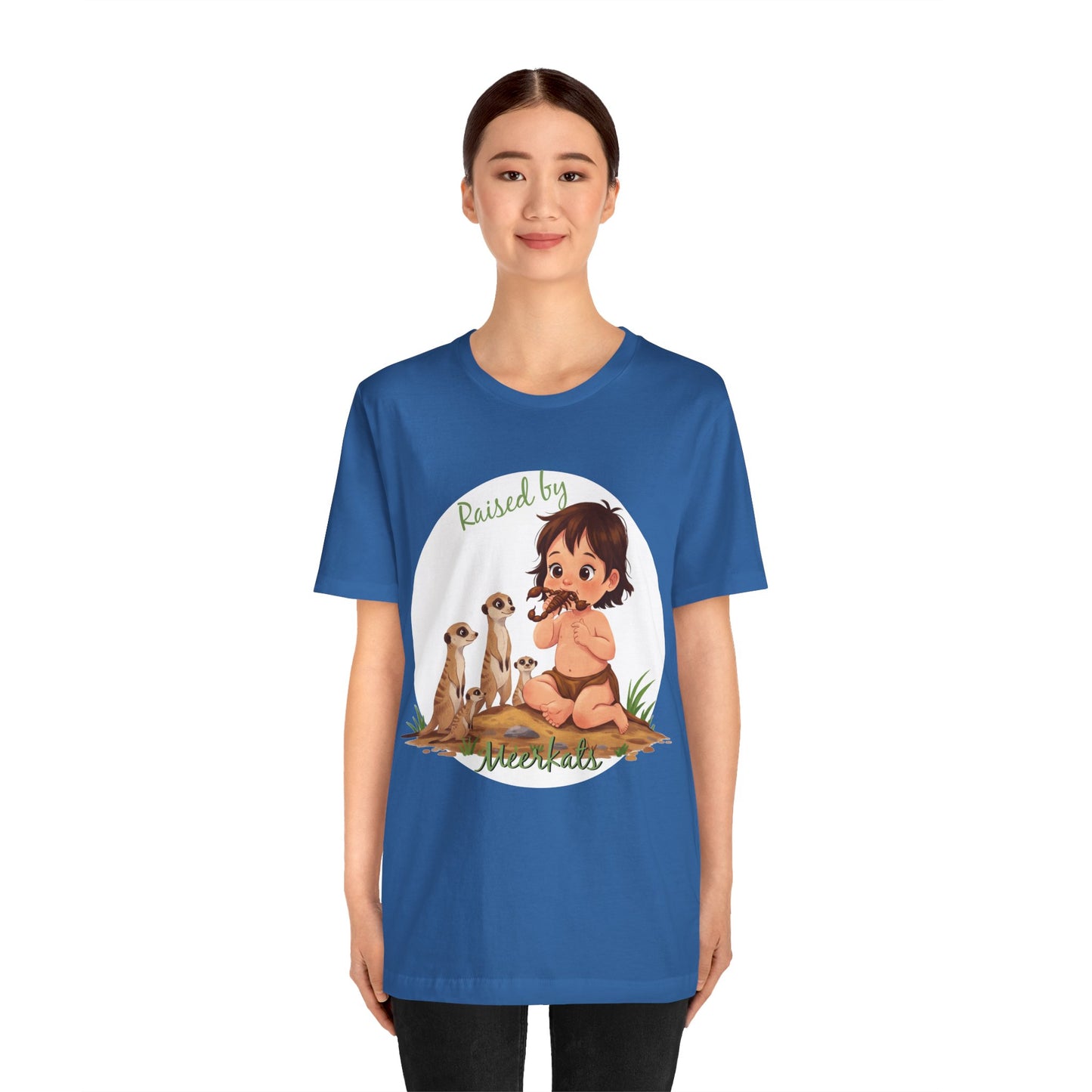 Funny Meerkat Tee - "Raised by Meerkats" Unisex Jersey Short Sleeve Shirt - for Meerkat and Wildlife Lovers - Schmartypants