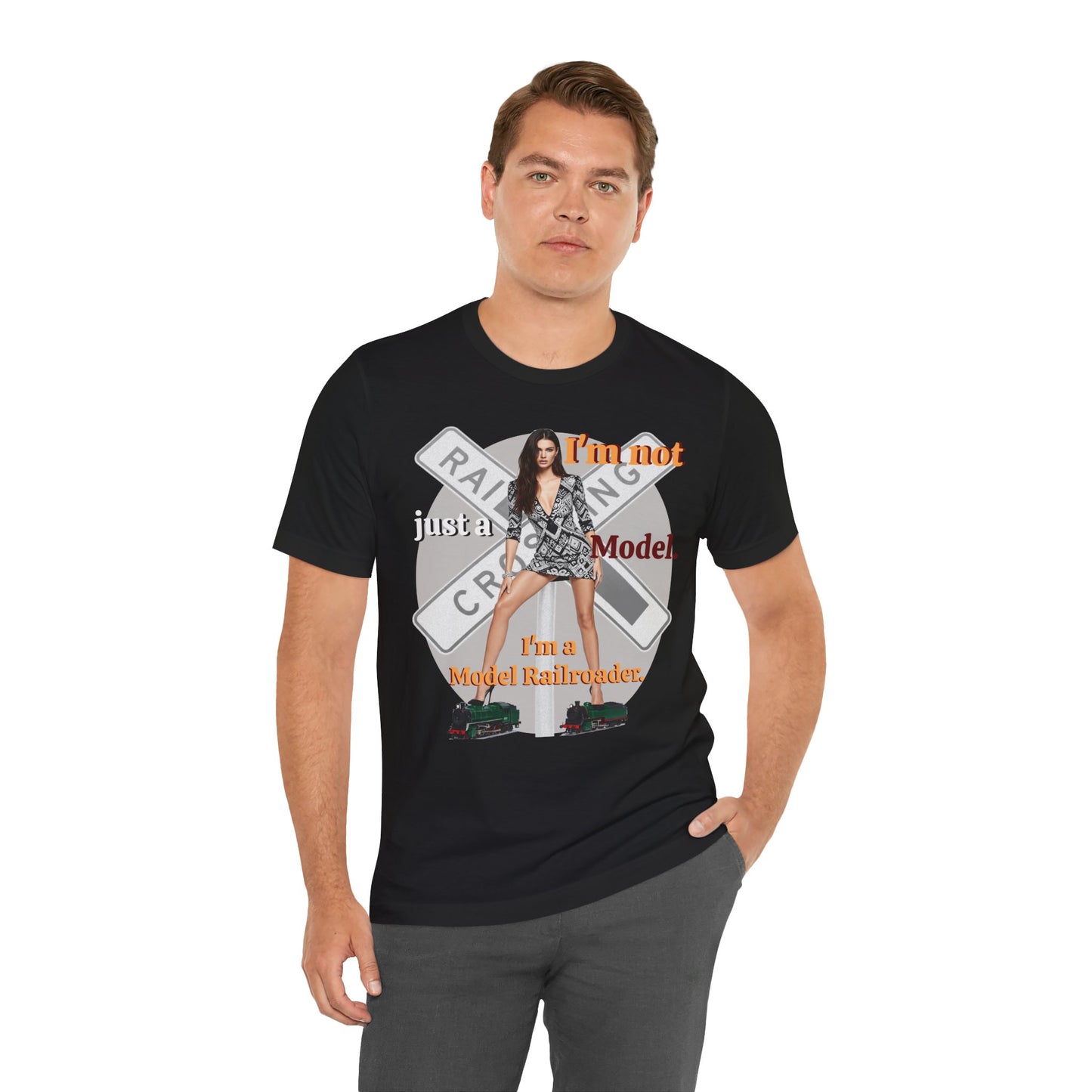 Railroad Model Unisex Tee, Train Lover Gift, Funny 'Model Railroader' Shirt, Model Railroading Apparel, Unique Graphic T-Shirt - Schmartypants