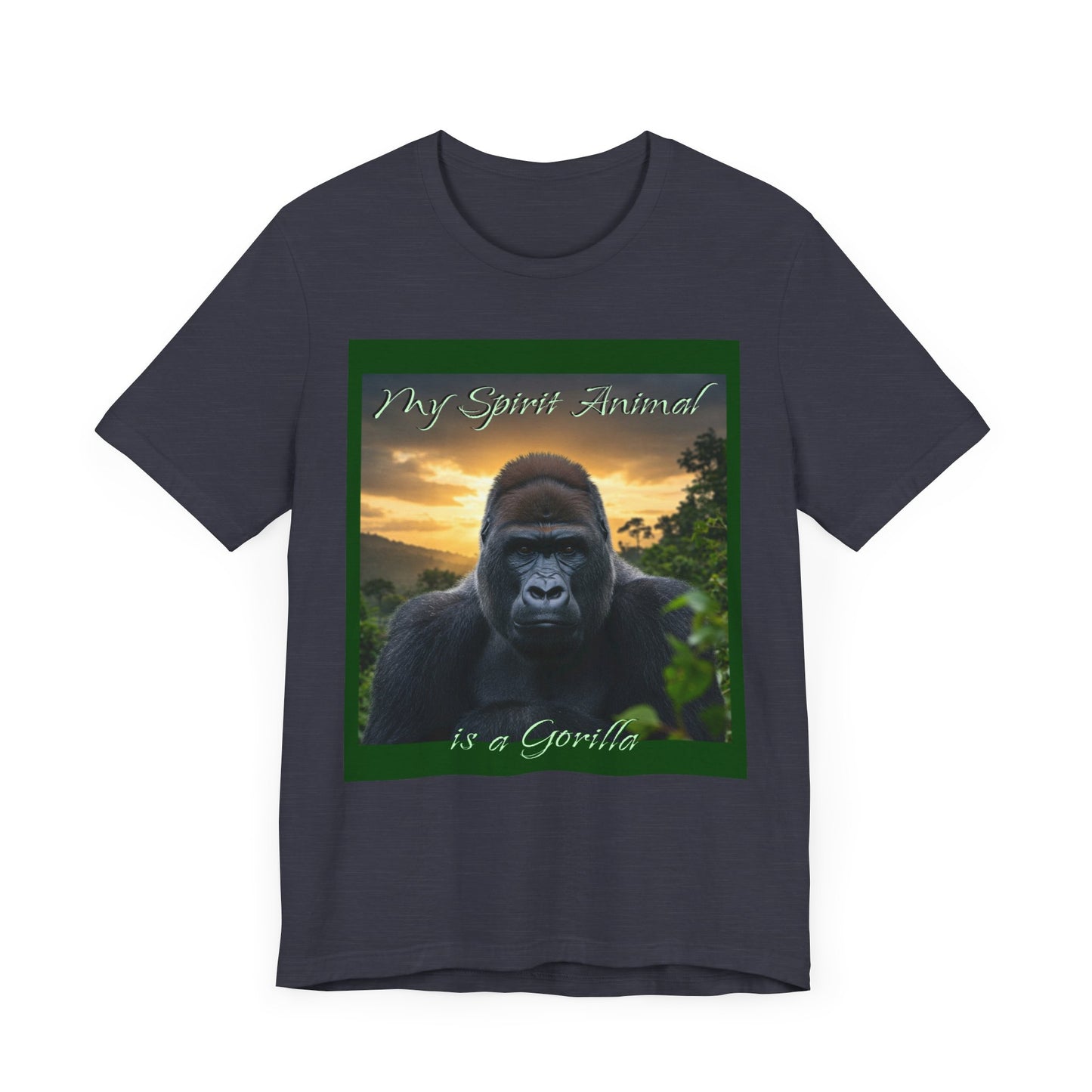 'My Spirit Animal is a Gorilla' T-Shirt - Beautiful Unisex Jersey Tee for Animal Lovers, Conservationists - Schmartypants