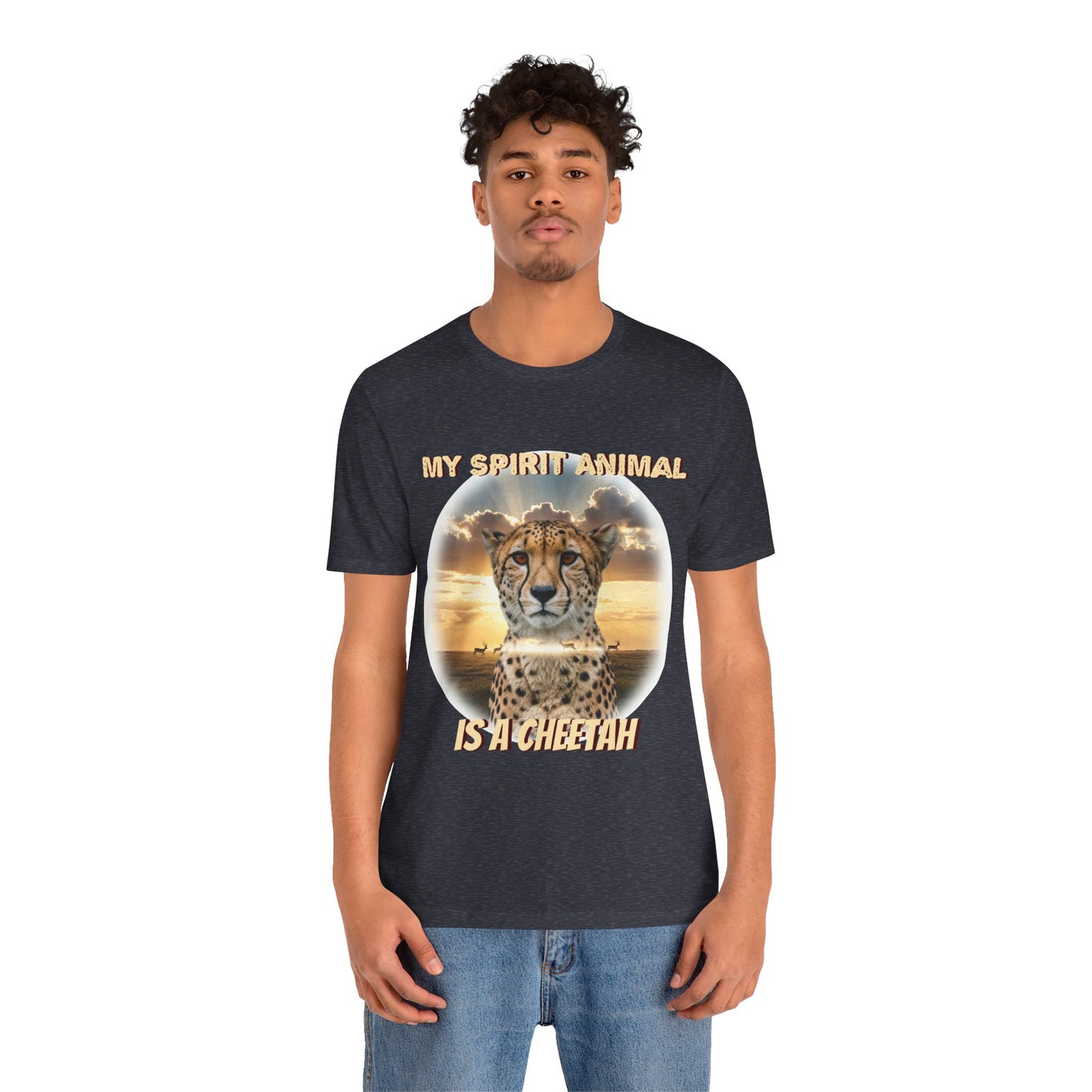 Unisex Jersey Tee - My Spirit Animal is a Cheetah - Beautiful Cheetah Natura Lover Statement - Schmartypants