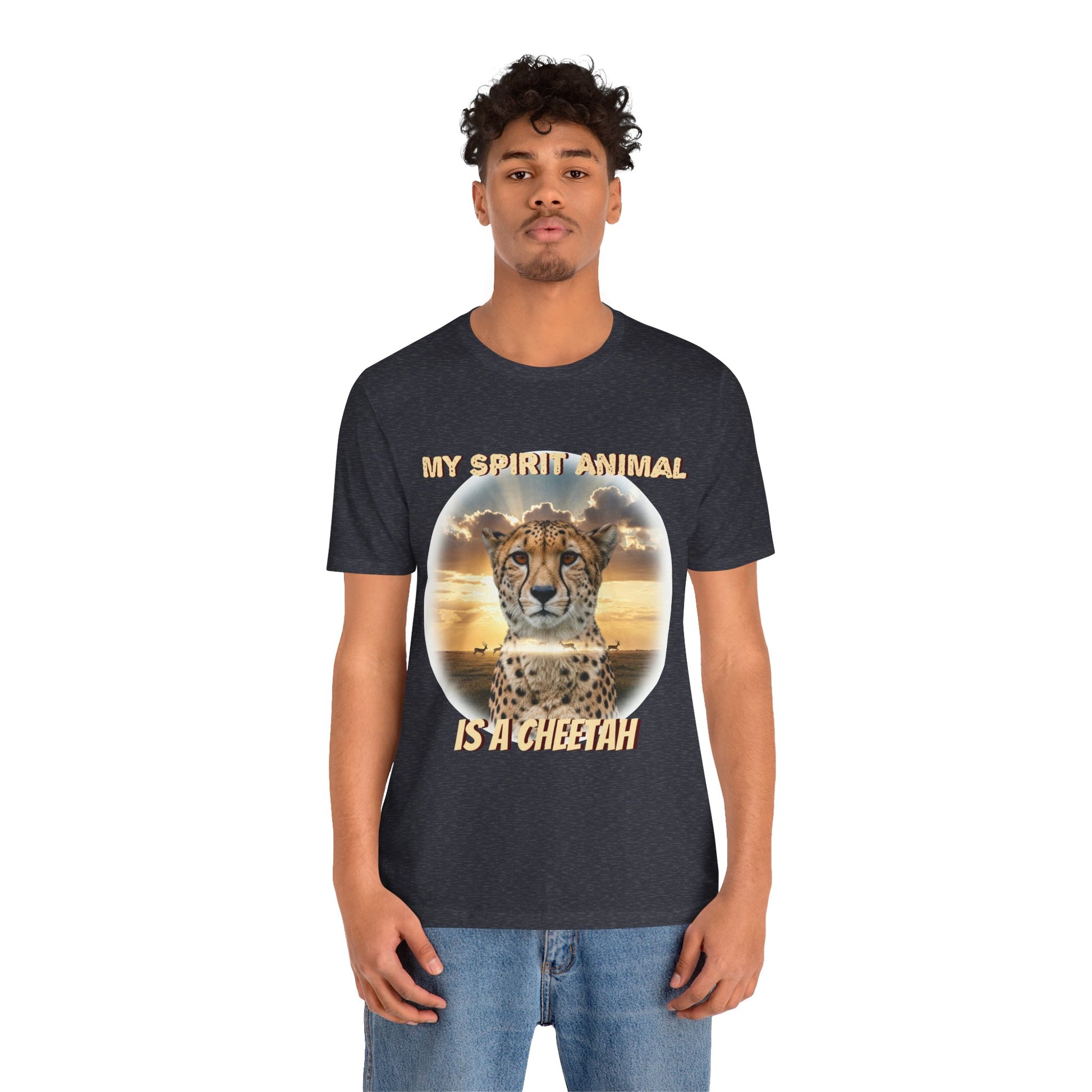 Unisex Jersey Tee - My Spirit Animal is a Cheetah - Beautiful Cheetah Natura Lover Statement - Schmartypants