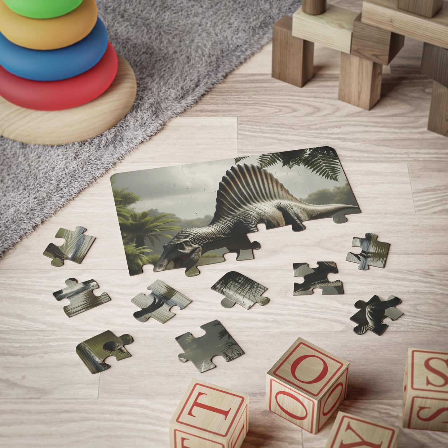 Dinosaur Puzzle for Kids, 30-Piece Spinosaurus Puzzle, Fun Educational Toy, Perfect Birthday Gift, STEM Activity, Dinosaur-Themed Decor
