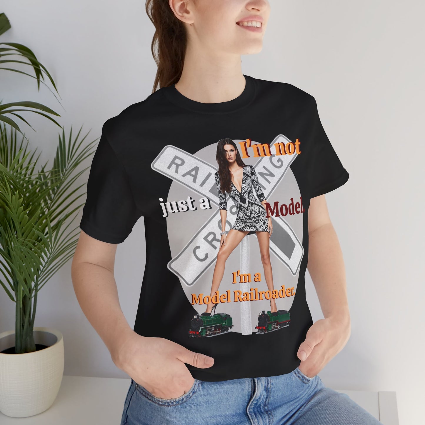 Railroad Model Unisex Tee, Train Lover Gift, Funny 'Model Railroader' Shirt, Model Railroading Apparel, Unique Graphic T-Shirt - Schmartypants