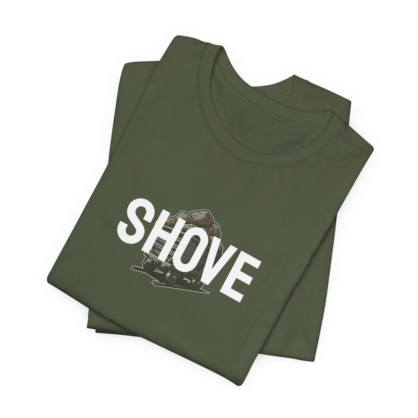 Athletic Spirit SHOVE Unisex Tee, Baseball Player Gift, Sports Fan Shirt, Inspirational Athlete Top, Underdog Competition Statement Piece