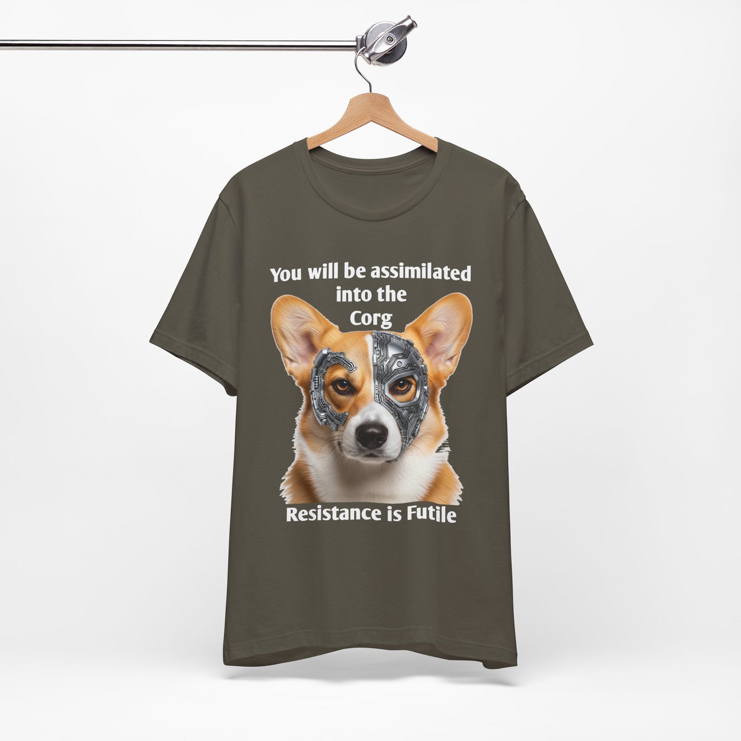Star Trek Corgi Unisex Tee, Borg Implants, Resistance is Futile, Funny Gift for Corgi Lovers, Trekkies, Trekkie Conventions, Dog Park
